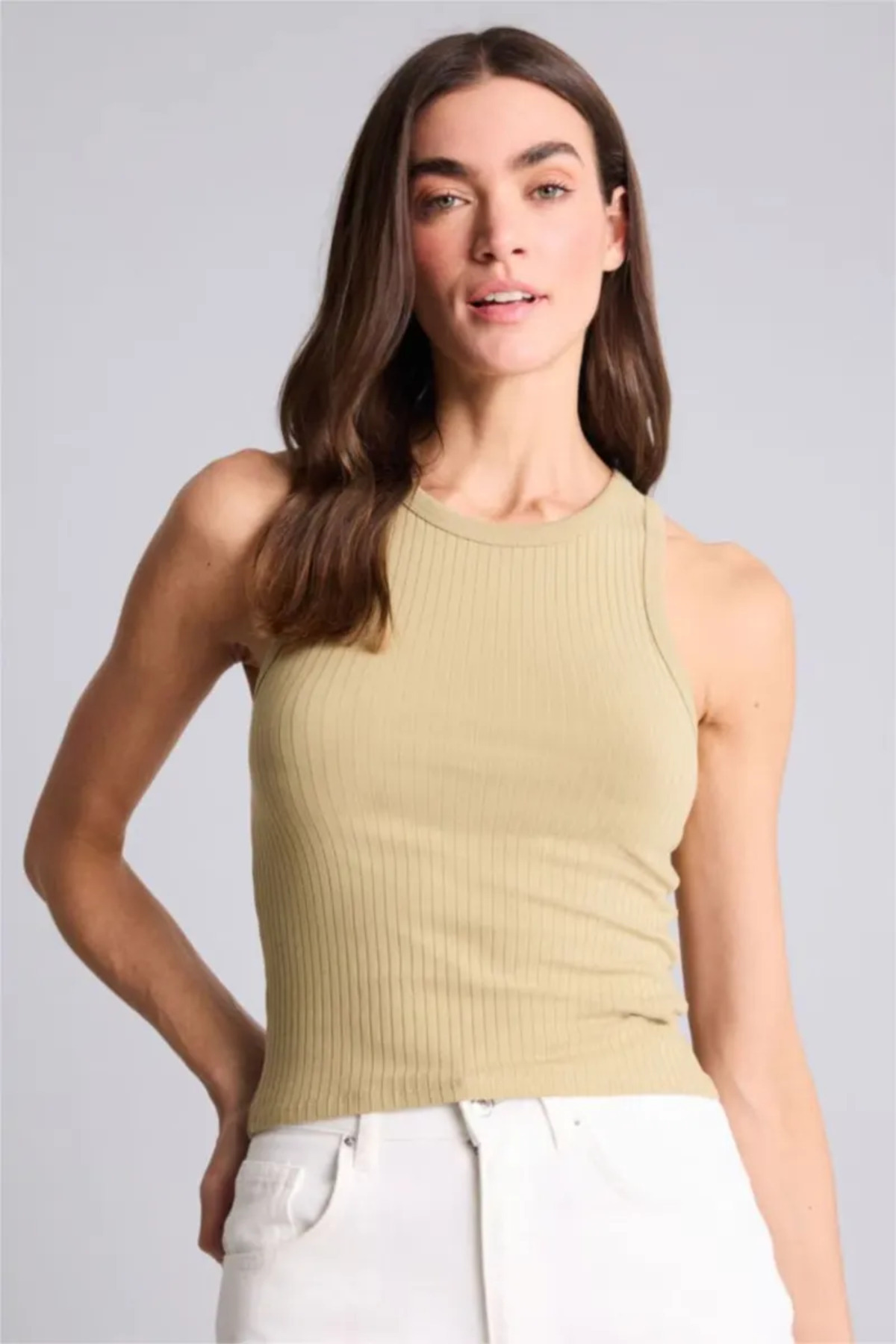 DeFacto Slım Fit Halter Yaka Fitilli Atlet A8859AX26SM görsel 3