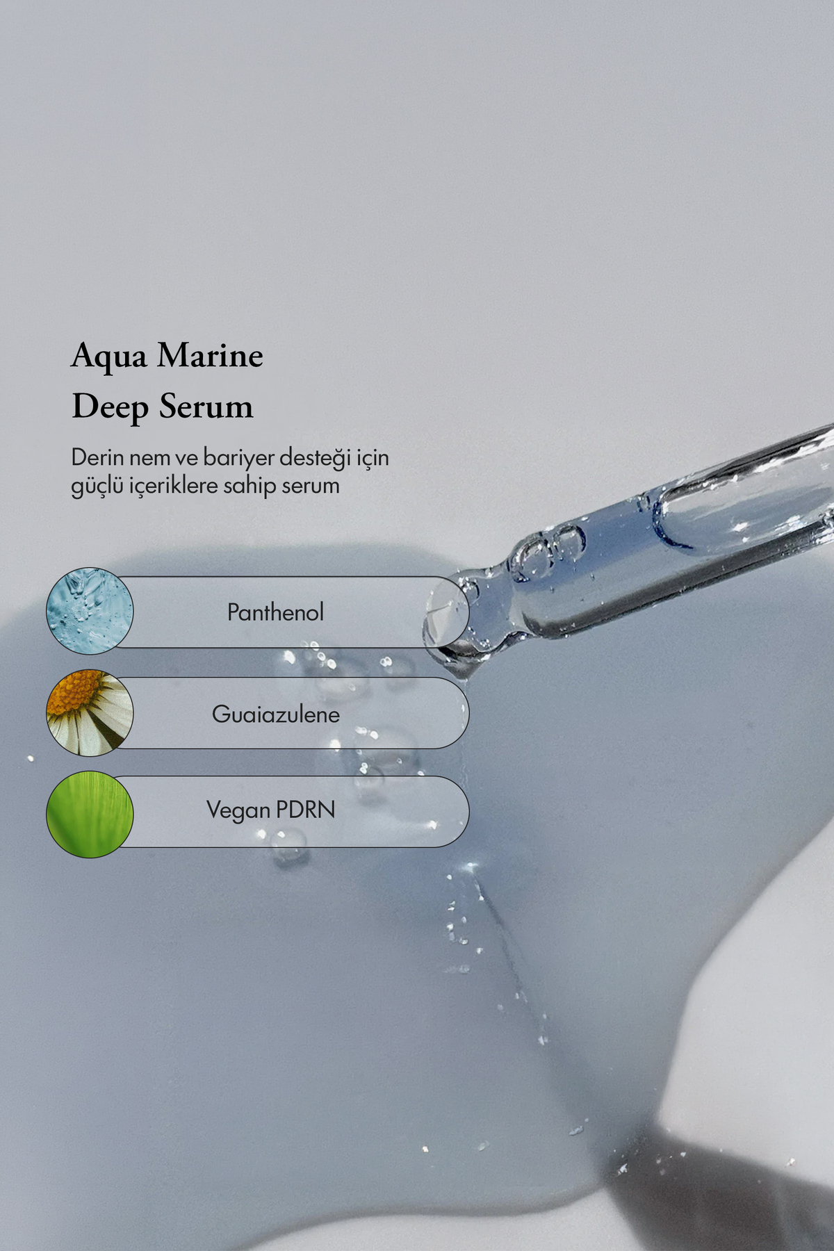 Aqua Marine Deep Serum | %70 Bambu Suyu 3D Hyaluronik Asit Pantenol İçeren Yoğun Nemlendirici ve Bariyer Güçlendirici Serum 30 ml — F87578 — تصویر 4 از 6