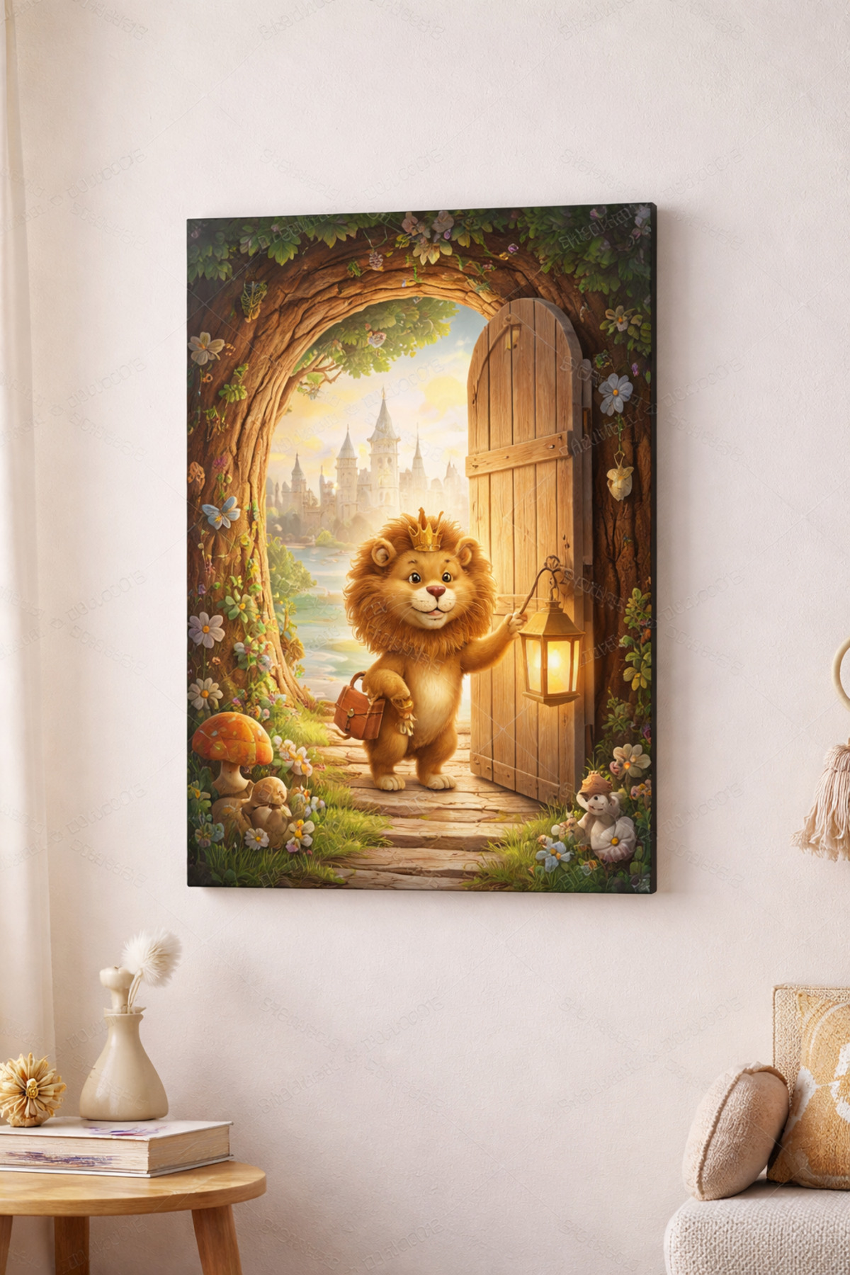 Masal Dünyası Sizi Bekliyor! Aslan Temalı Kanvas Tablo