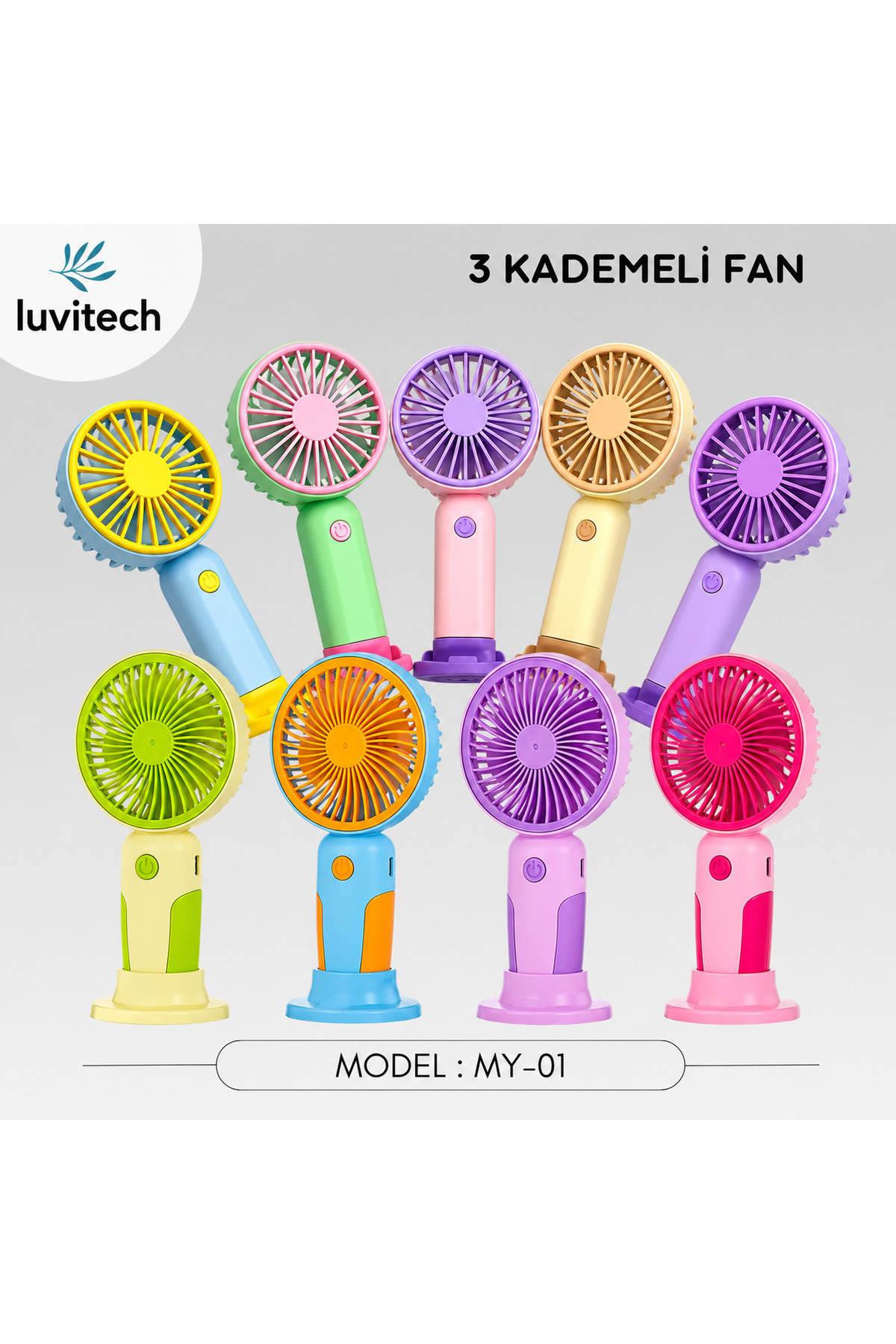 Meyveli Tasarım 3 Kademeli Sessiz Mini El Masa Fan Vantilatör Turbo Üfleme Kademe Taşınabilir Fan