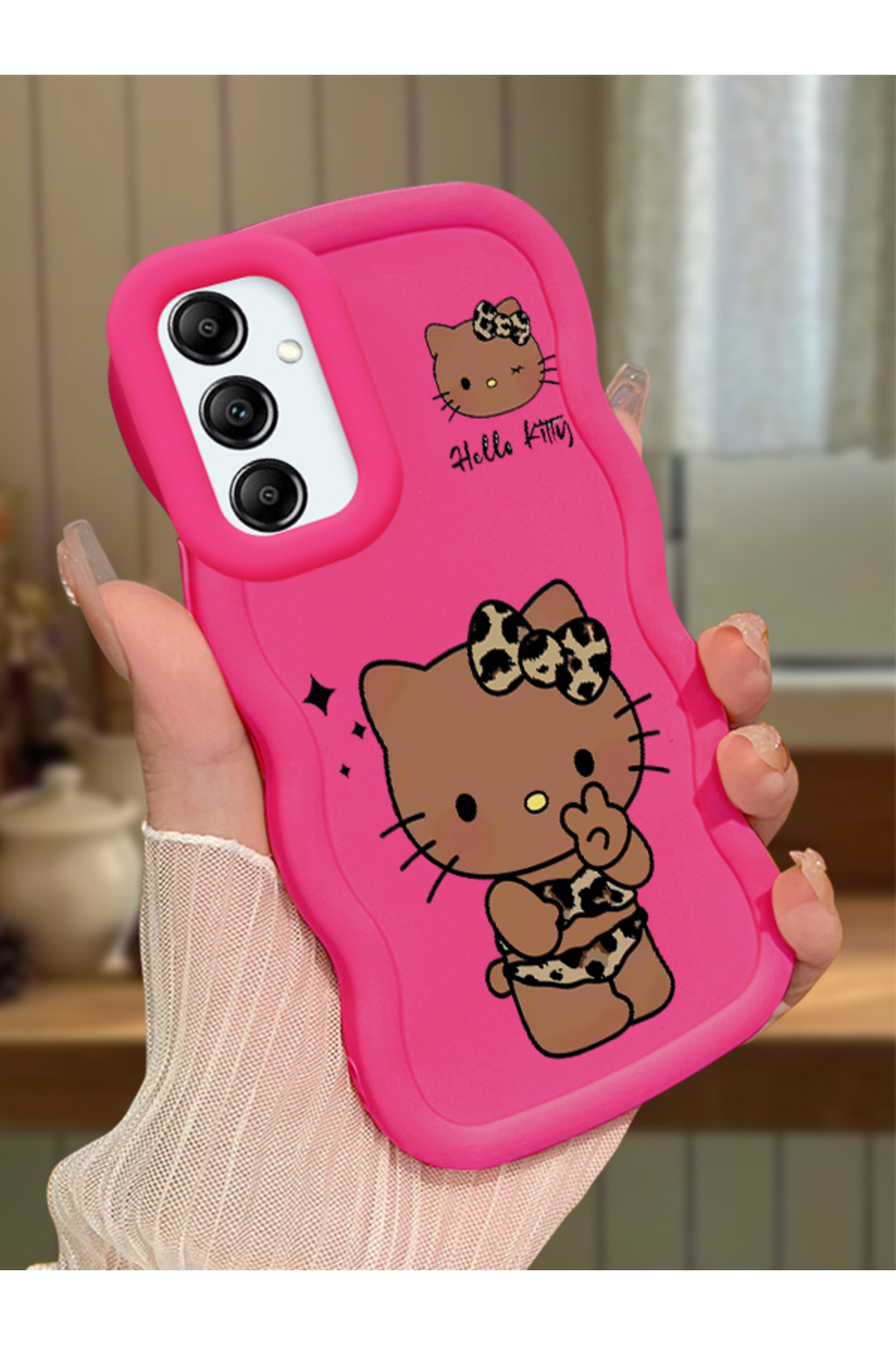 Samsung Galaxy A14 Compatible Case camera protector Red Silicone Couple Phone Case Kitty Pattern