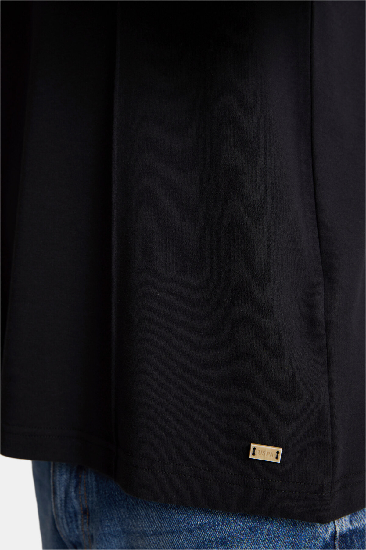U.S. Polo Assn. Erkek Siyah Comfort Fit Bisiklet Yaka Tişört 50326947-VR046 görsel 6