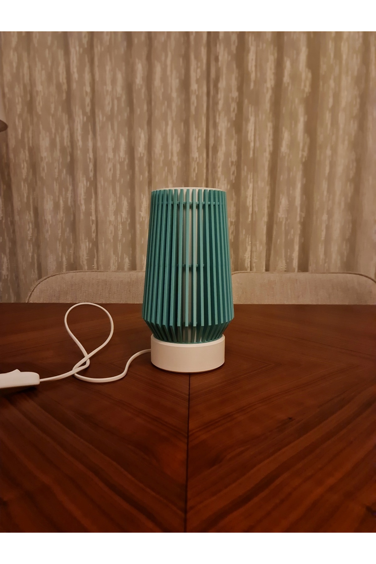 Cam Göbeği Dekoratif Abajur - 3 Kademeli Işıklı Modern Masa Lambası