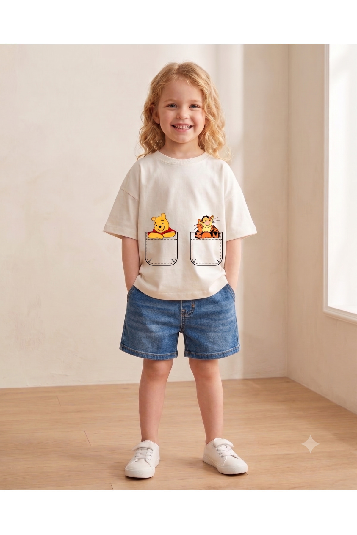 babytex Cute Teddy Bear and Tiger Printed Children's Oversize T-Shirt – Unisex