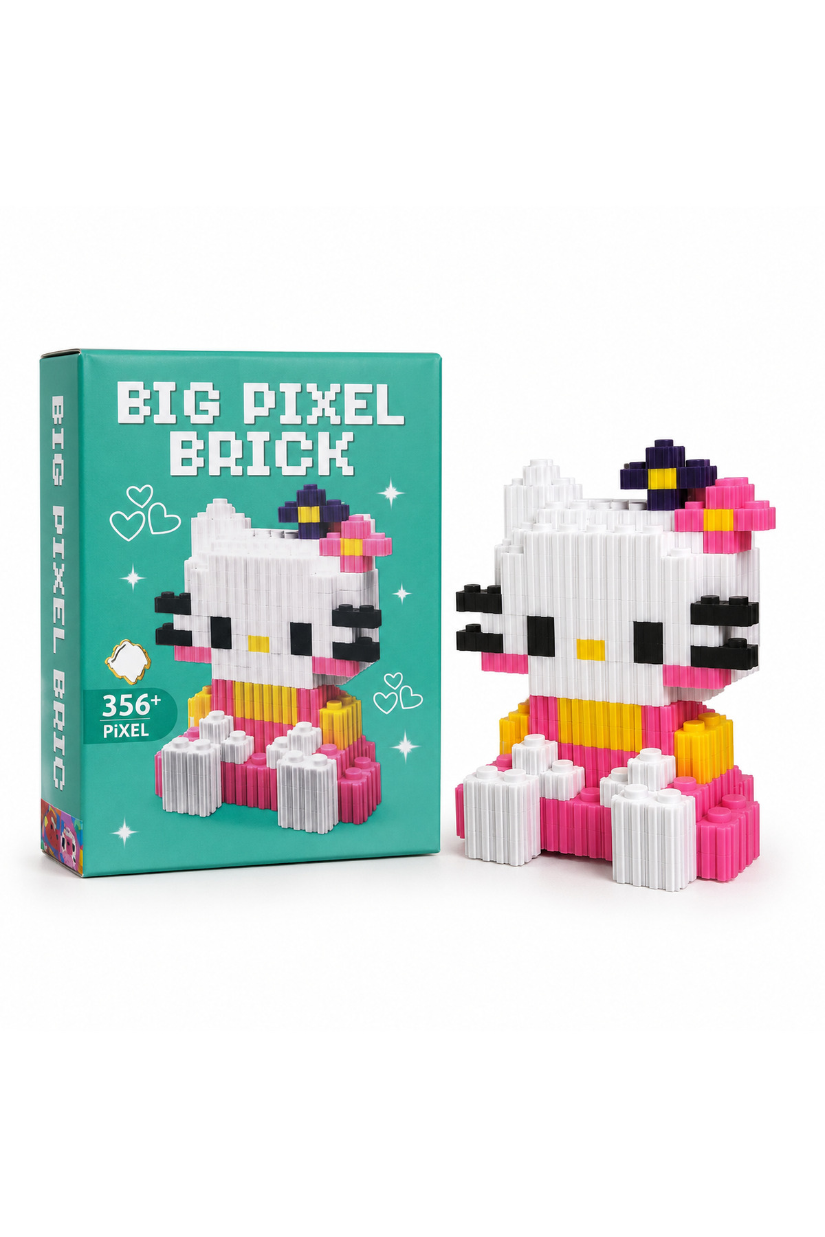 Hellokittyセット PONİKİDO Hello Kitty Tasarımlı Büyük Parçalı Blok Oyuncak Seti Big