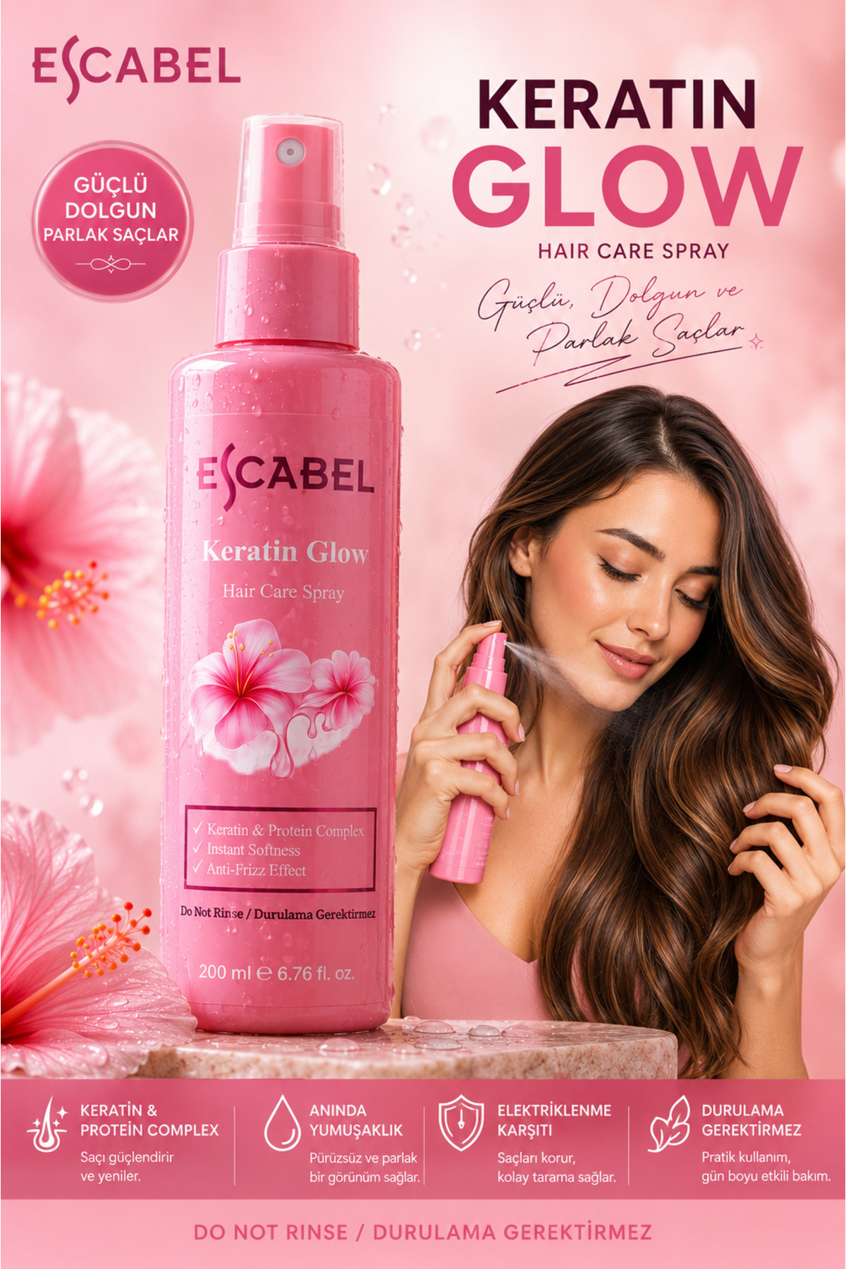 KERATİN GLOW SAÇ SPREYİ — ESCABEL KERATİN GLOW SAÇ SPREYİ — تصویر 2 از 3