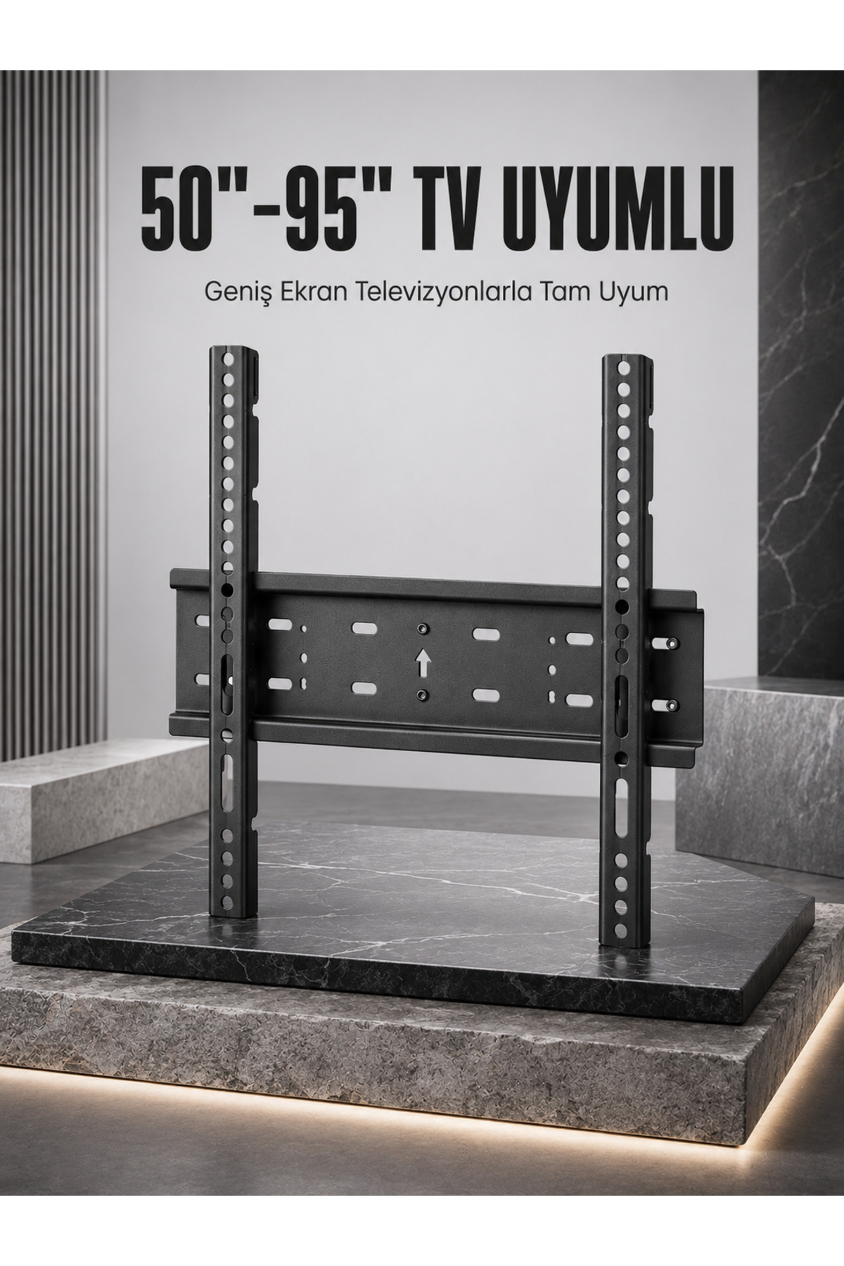 EkoAlışverişDünyam TV Duvar Askı Aparatı 50-95 İnç Uyumlu Güvenli Sabit Montaj Televizyon