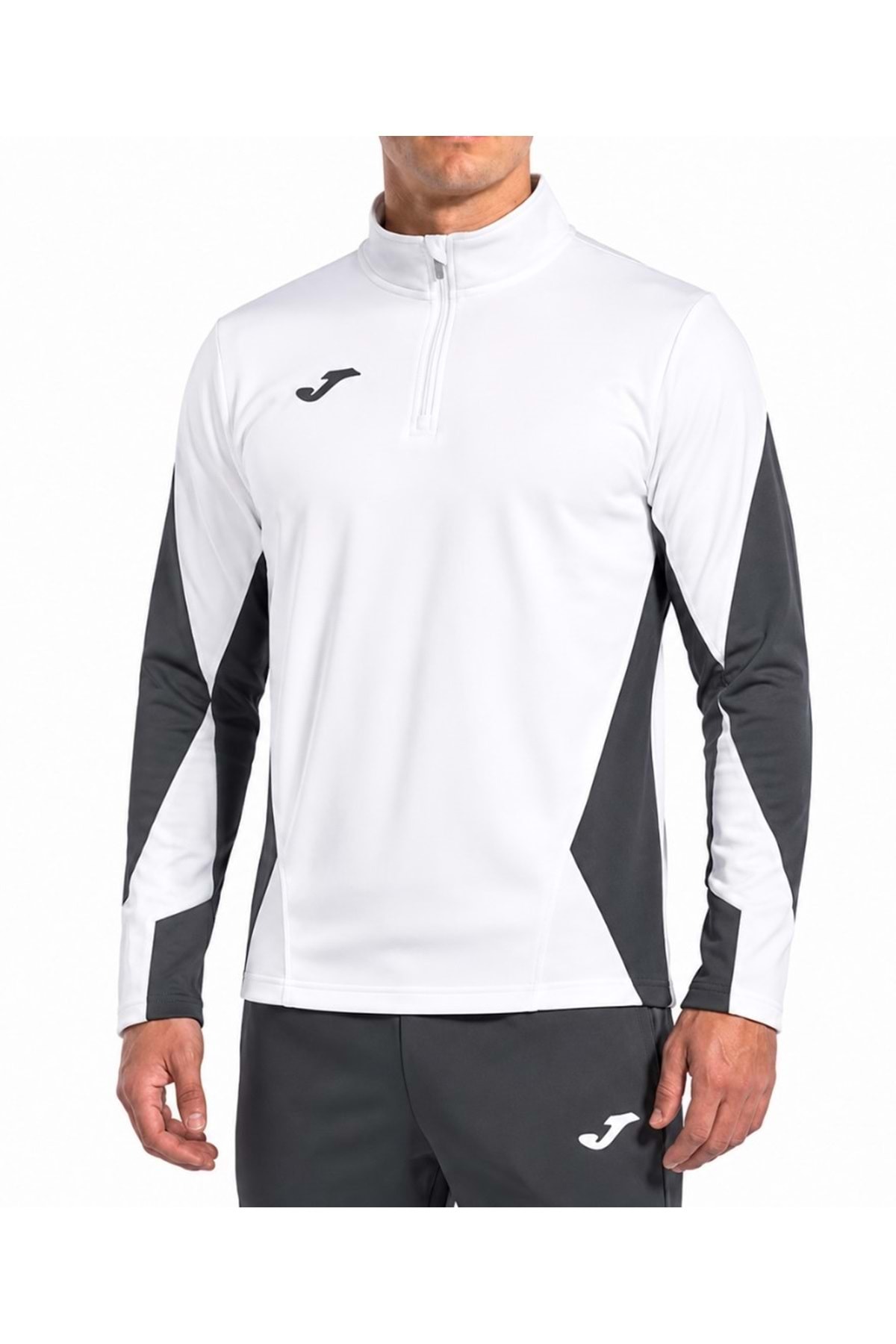 Joma 9212426 Antrenman Sweatshirt Stadio Yarım Fermuarlı Erkek Sweatshirt BEYAZ