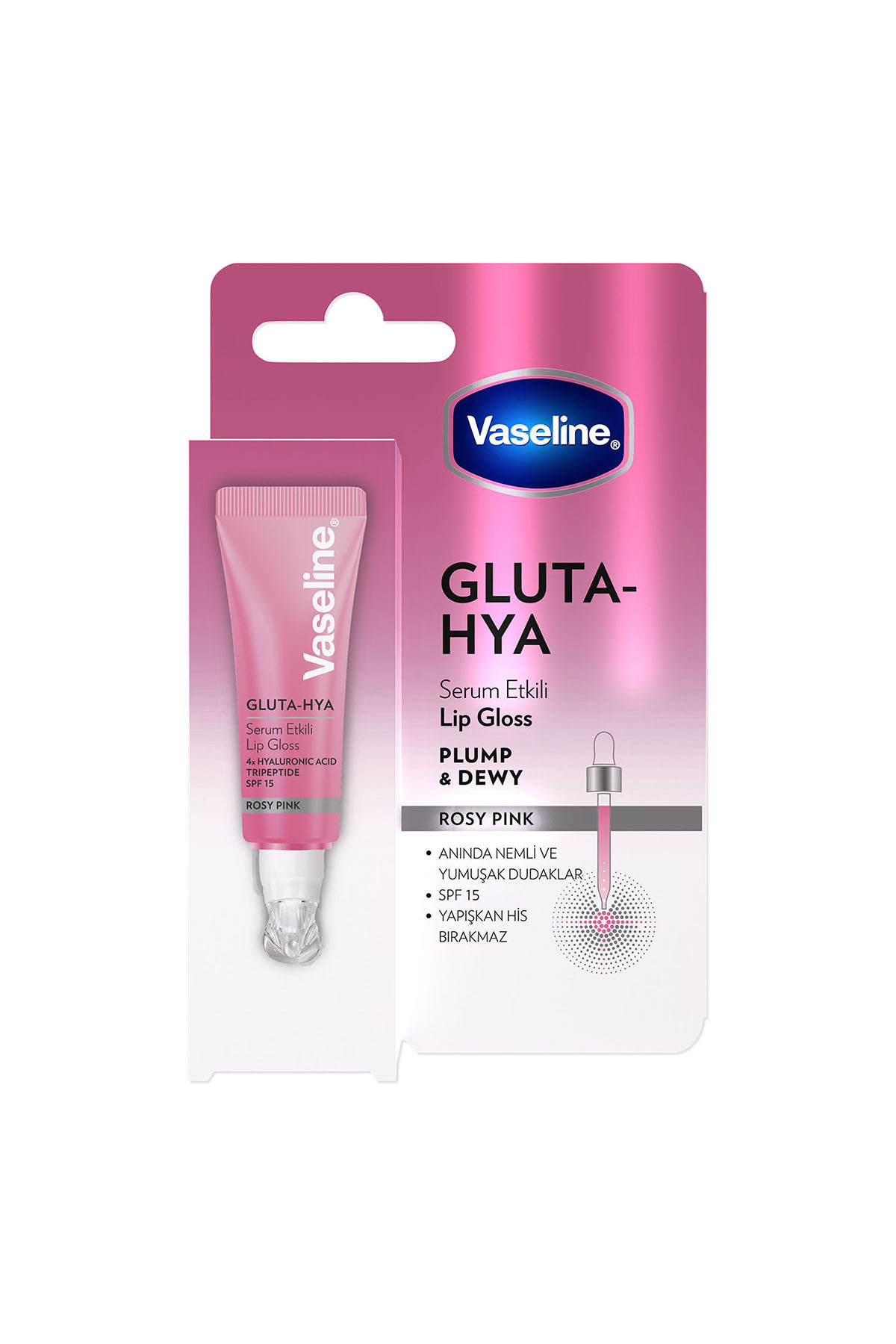 Gluta Hya Serum Etkili Lip Gloss Rosy Pink 10 ml — صورتی SET.UNİ.11682 — تصویر 3 از 9