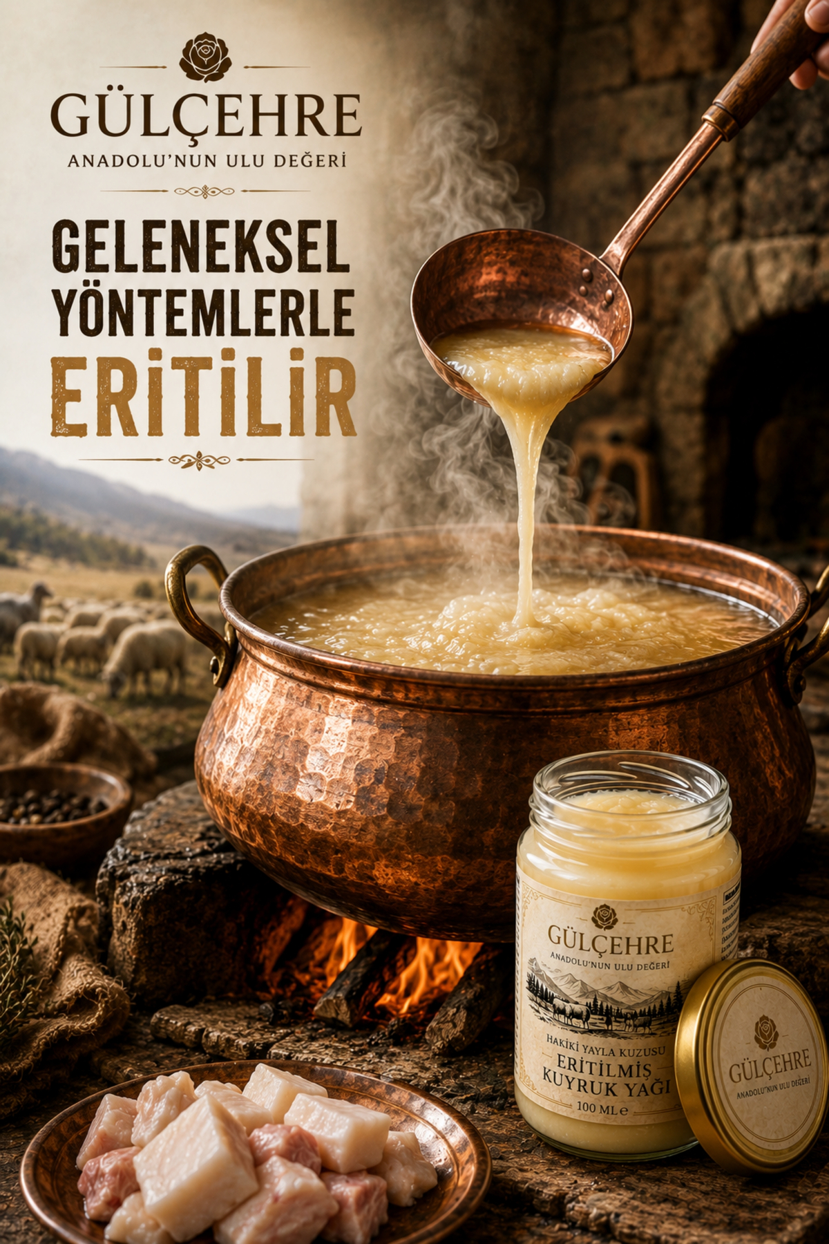 Anadolu'nun Ulu Değeri Hakiki Yayla Kuzusu Eritilmiş Saf Kuyruk Yağı | 100 ML — yrm651 — تصویر 2 از 6