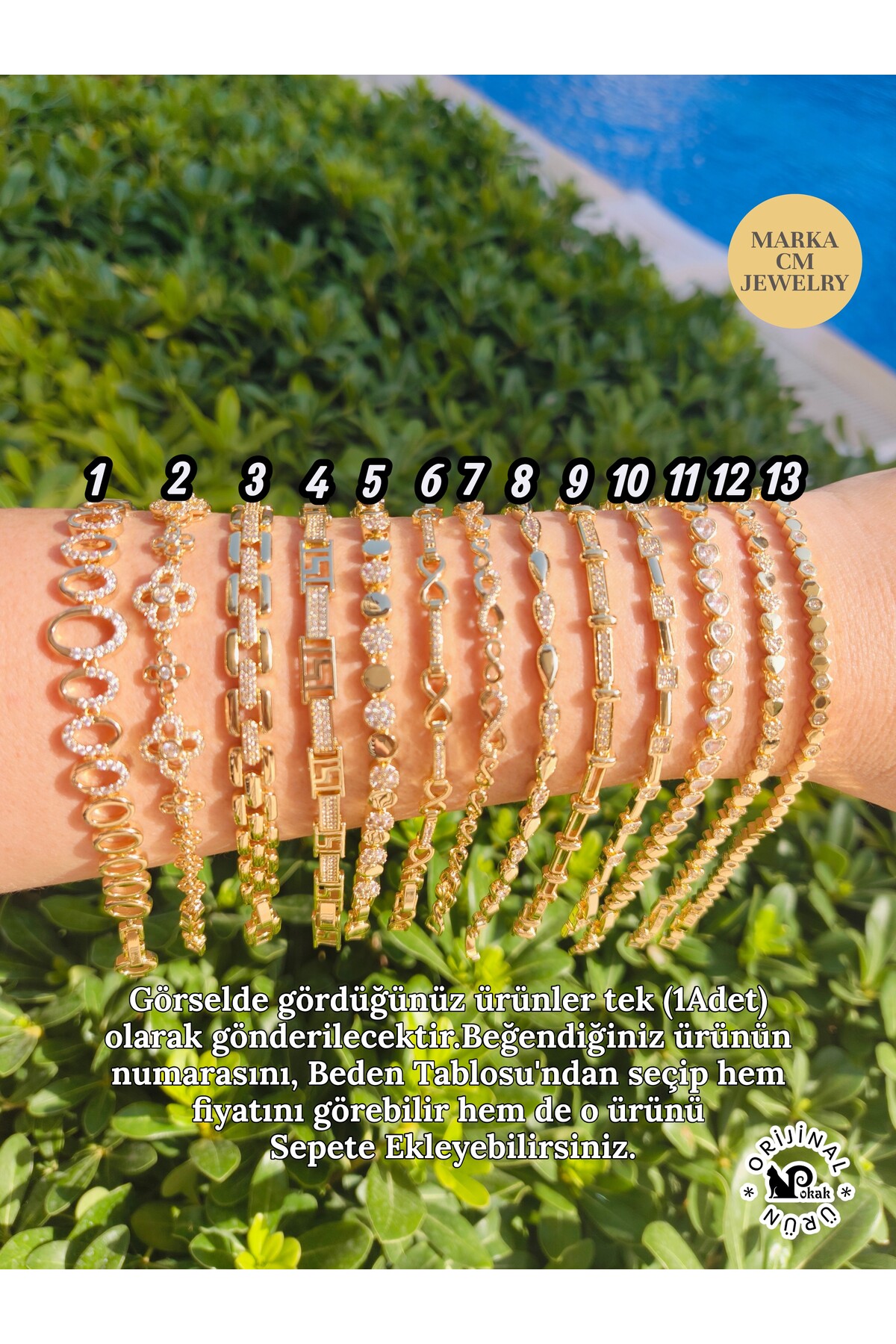 POKAK Altın Kaplama Vip Bileklik CM Jewelry Kuyumcu İşçiliği Renk Bileklik