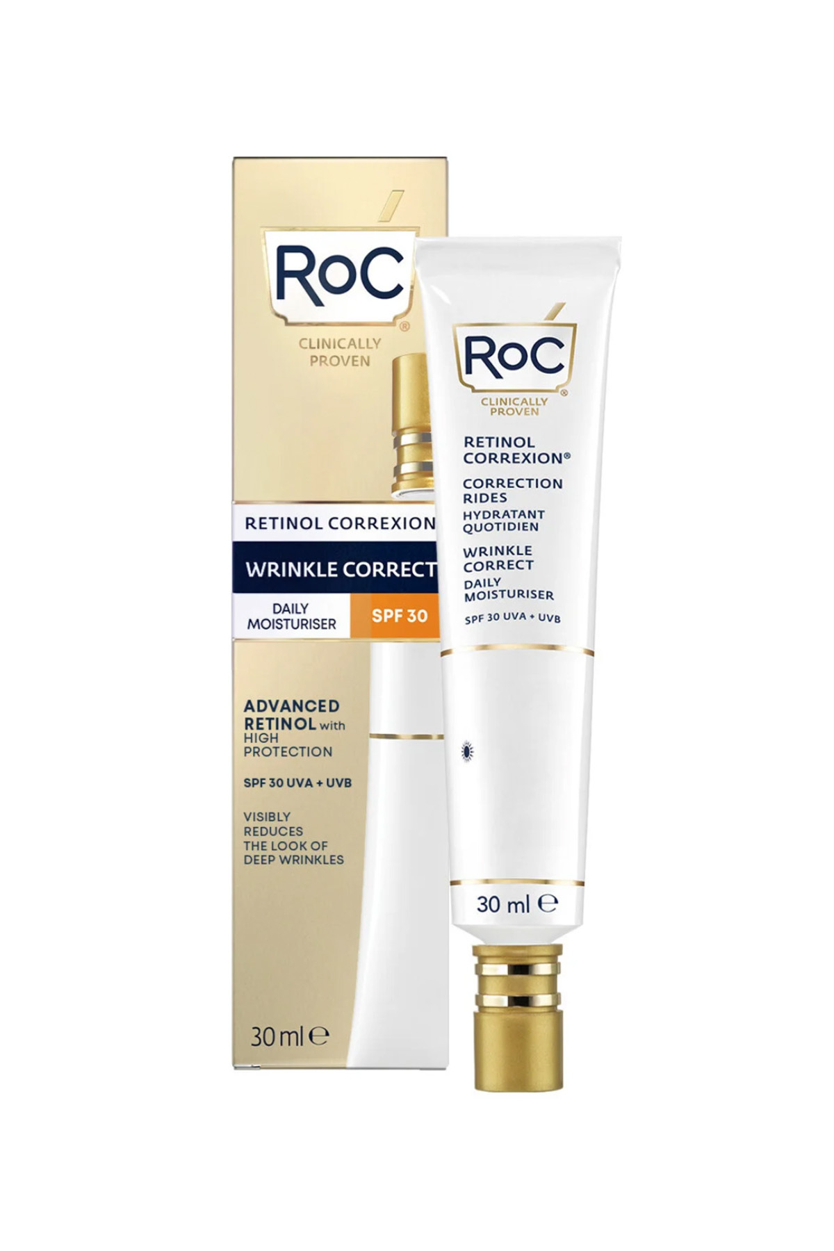 Retinol Correxion Derin Kırışıklık Karşıtı Günlük Nemlendirici SPF30 30 ml + Retinol Serum 30 ml — ROC0026 — تصویر 5 از 8