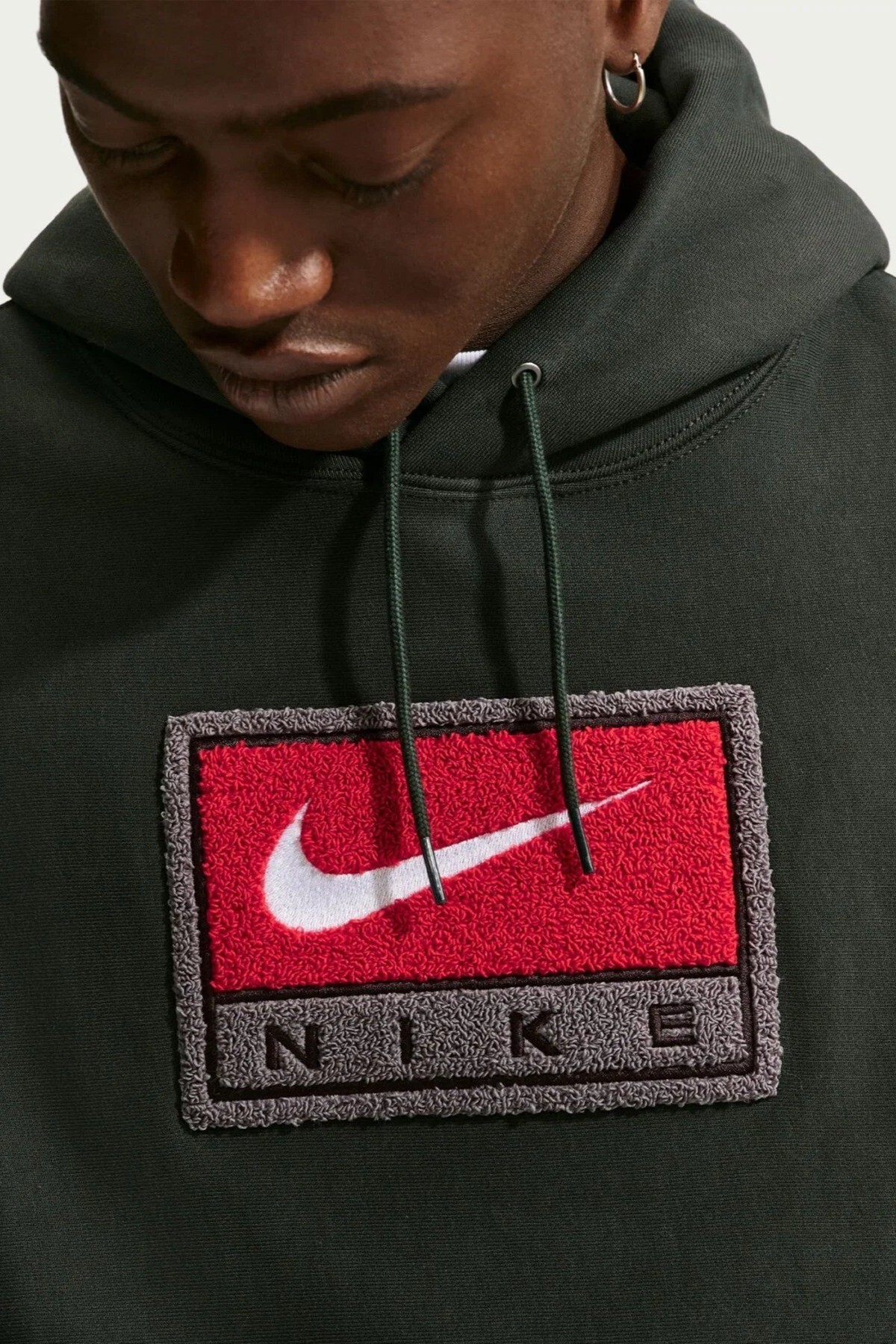 سویشرت مردانه هودی گشاد سبز Solo Swoosh سبز نایکی سویشرت اسپرت Nike