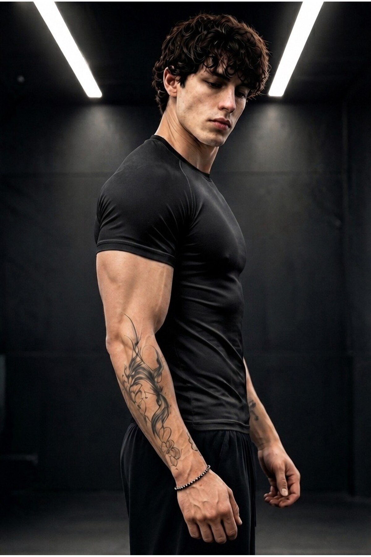 FIGHTR Basic Compression Erkek Beyaz Slim Fit Tişört görsel 2