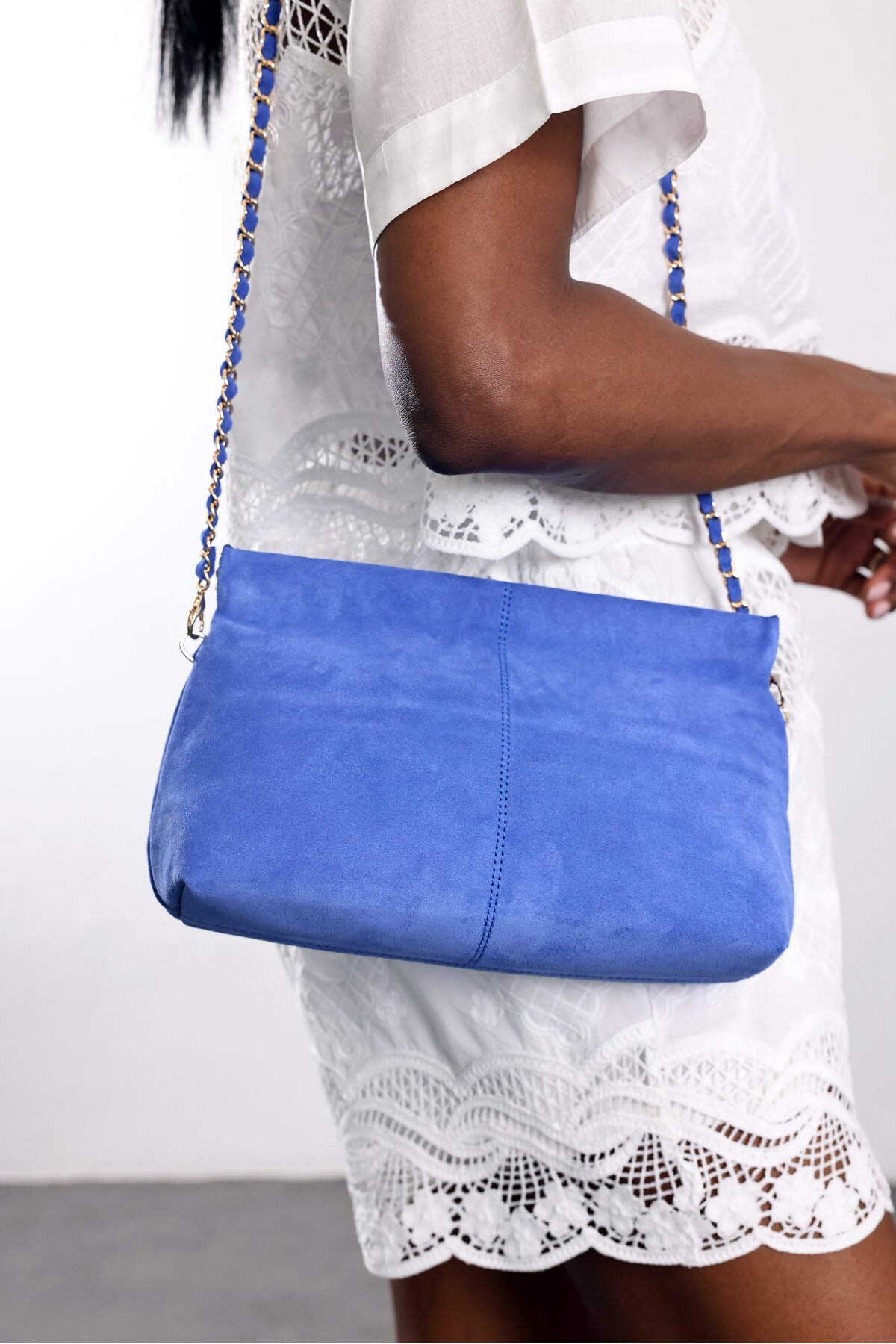 5in1Canpolat Saks Nice Süet Askılı Clutch Çanta 7990 görsel 3