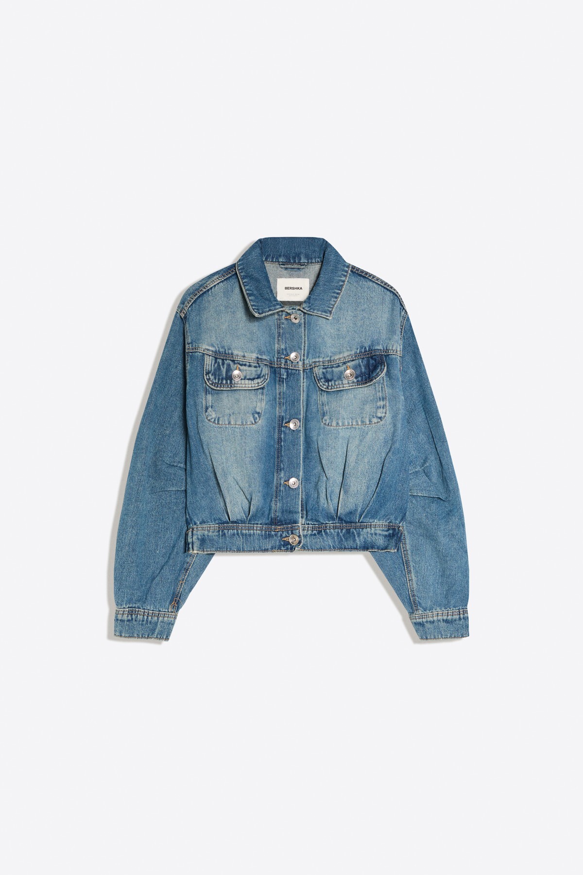 Bershka Balon kesim crop denim ceket görsel 2