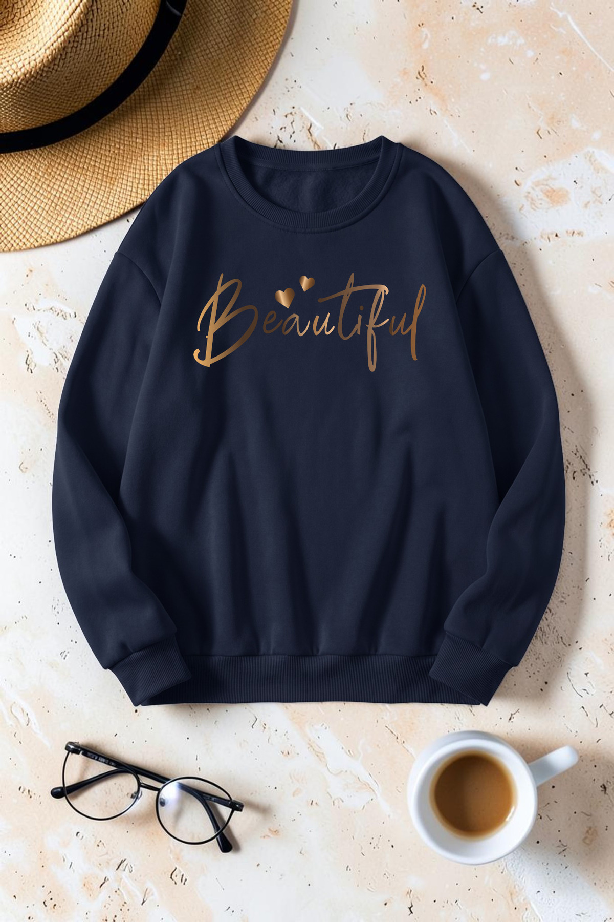 uyguntarz Unisex Printed Crew Neck Sweatshirt