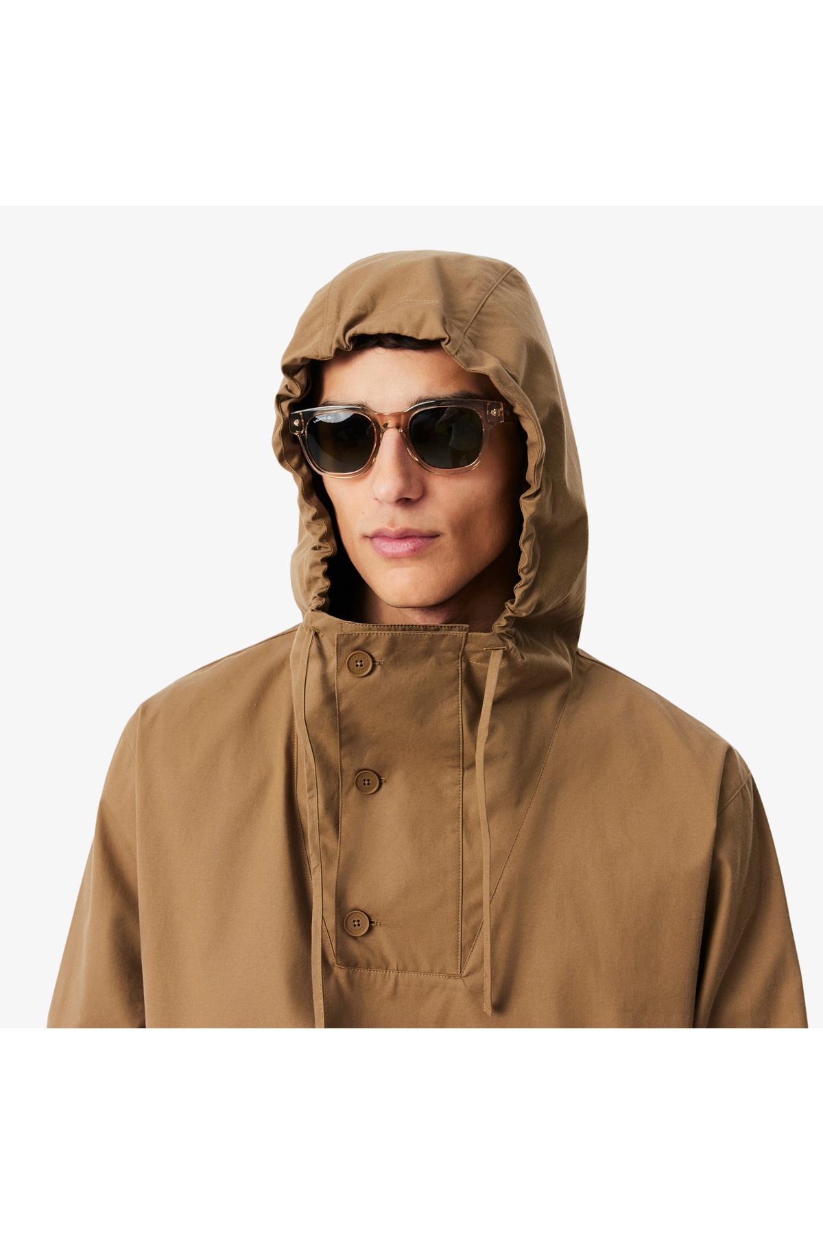 کت بارانی قهوه ای کلاهدار مردانه — قهوه‌ای BH8094 — تصویر 2 از 8