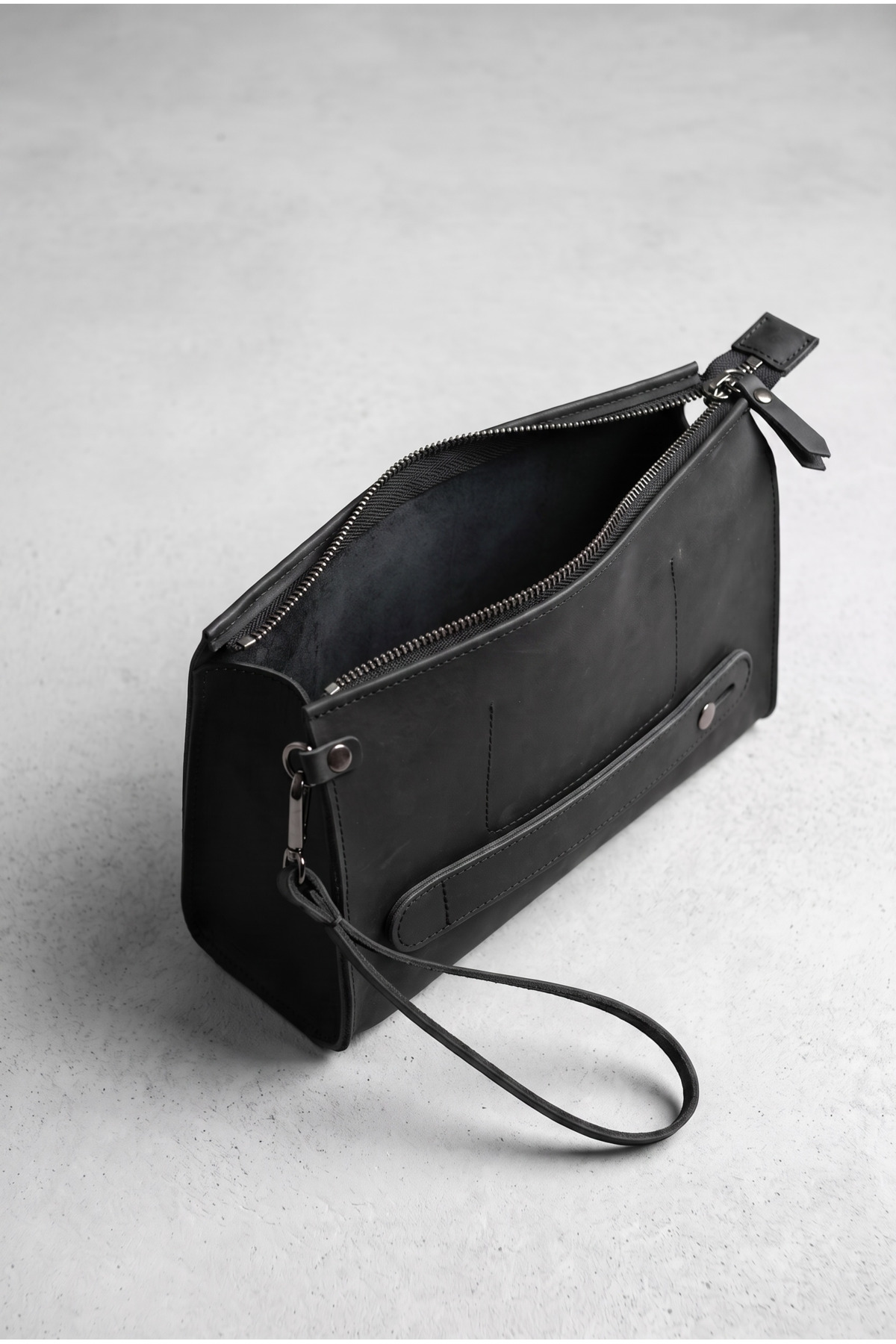 BeeBlack Hakiki Deri Organizer TİTAN Model El Çantası- Crazy Günlük El Taşıma Çantası görsel 6