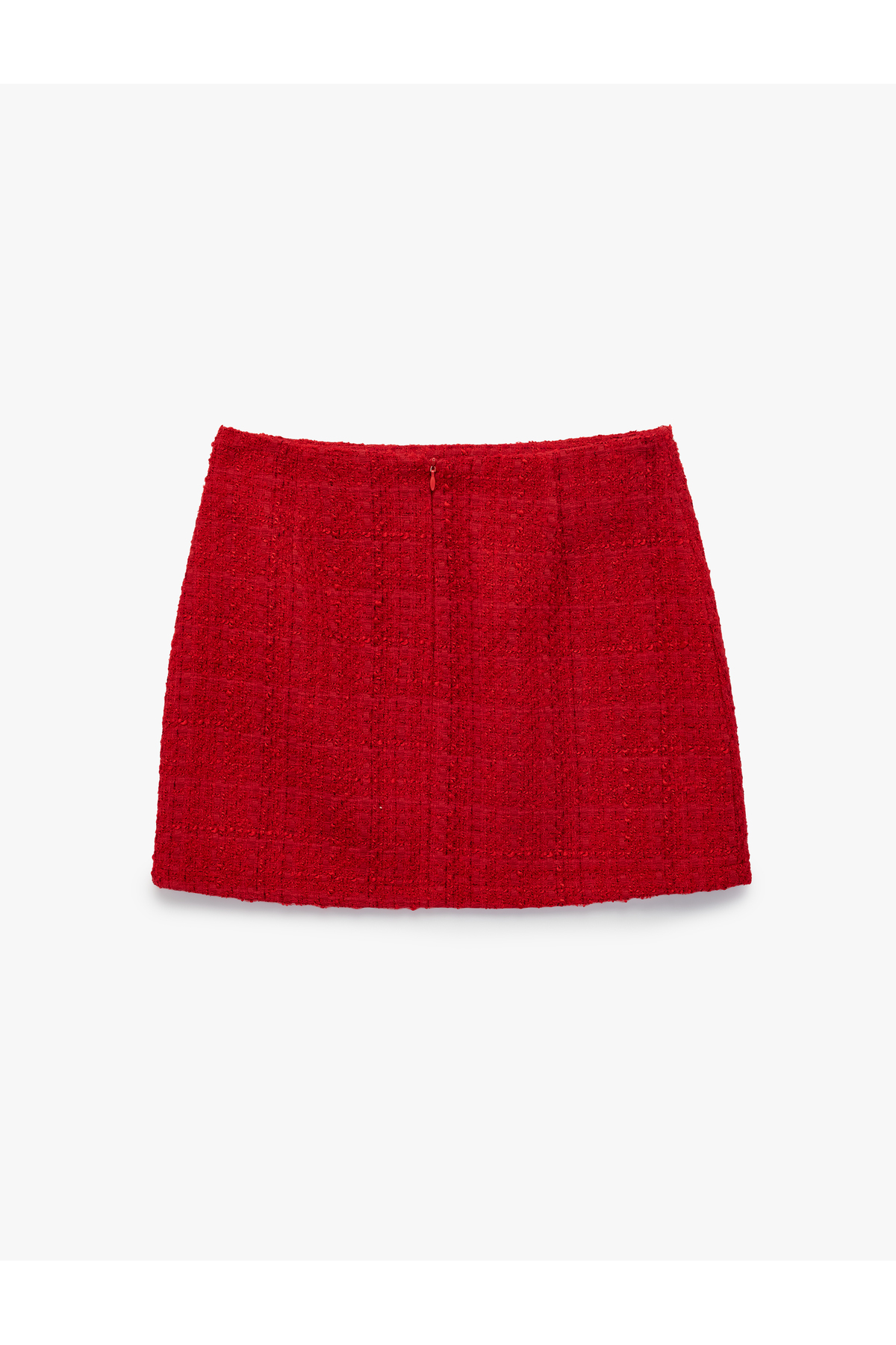 Koton Slim Fit A Kesim Tüvit Mini Etek görsel 6