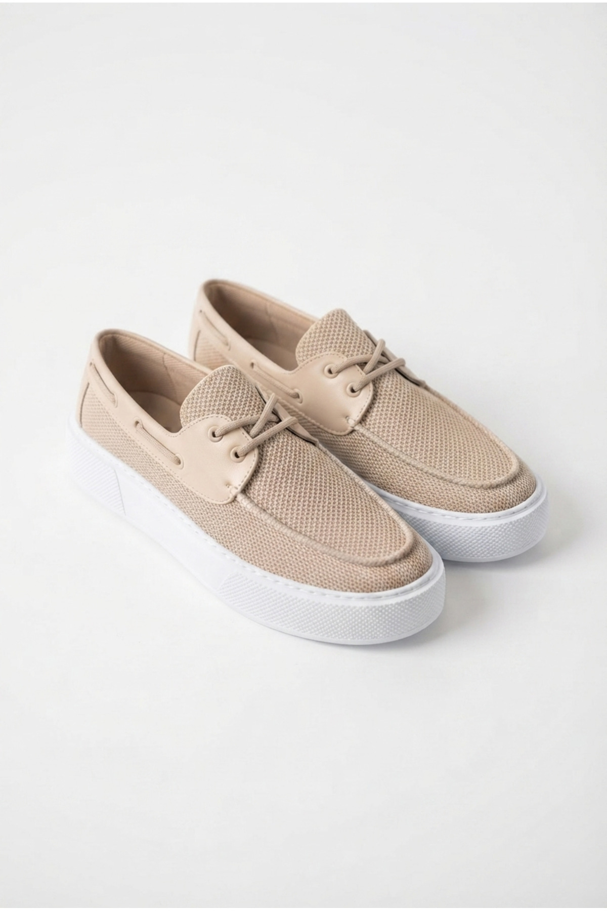 Zerenyus ZRC2602 - Premium Triko Erkek Bağcıklı Loafer Bej görsel 4