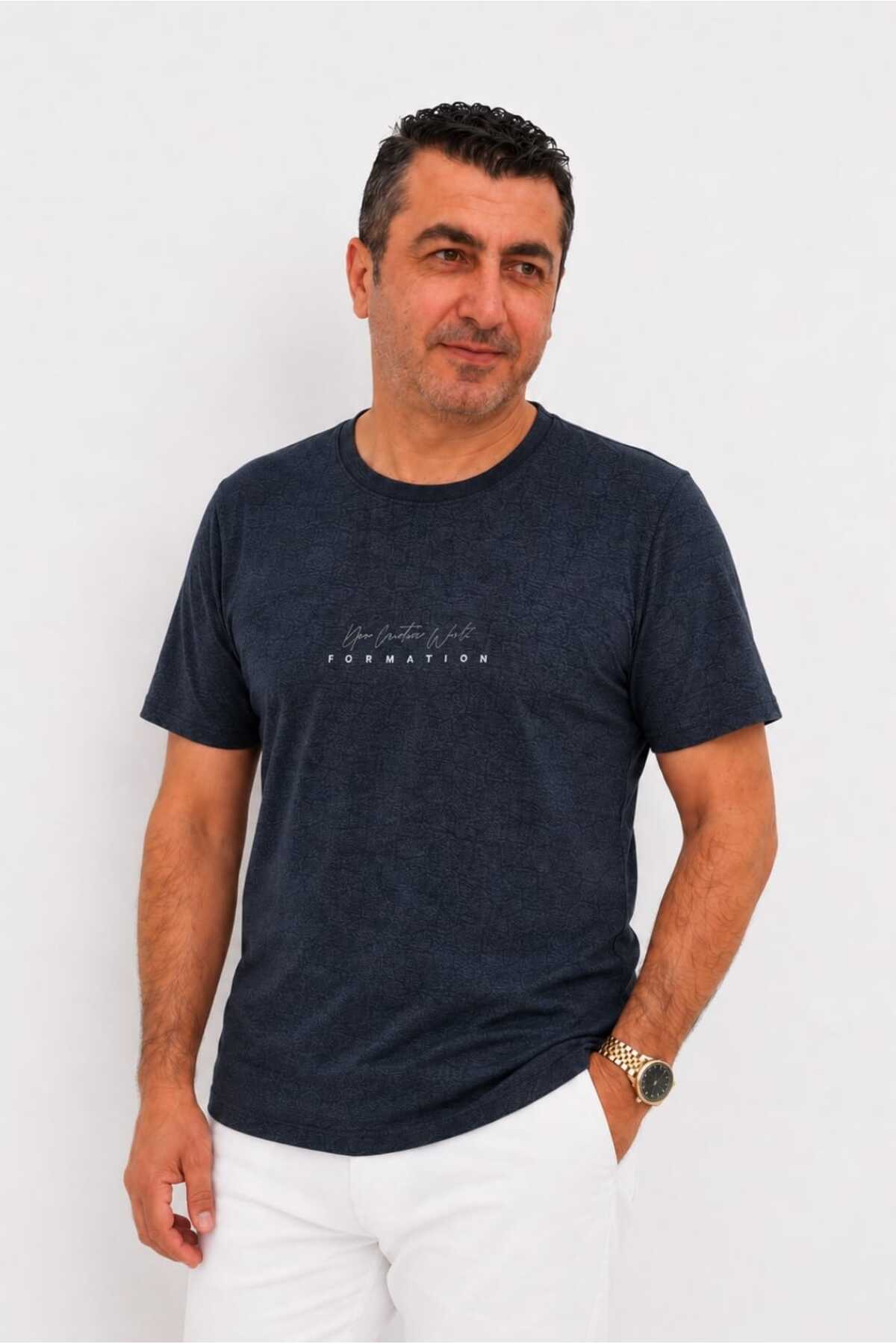 SSO Lycra Crew Neck Letter Printed Short Sleeve Men's T-Shirt