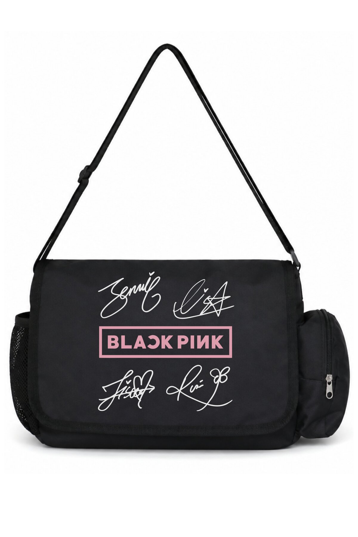 SEVBANO Blackpink Müzik Grubu Baskılı Unisex Okul, Spor, Ofis Çok Amaçlı Postacı Çantası