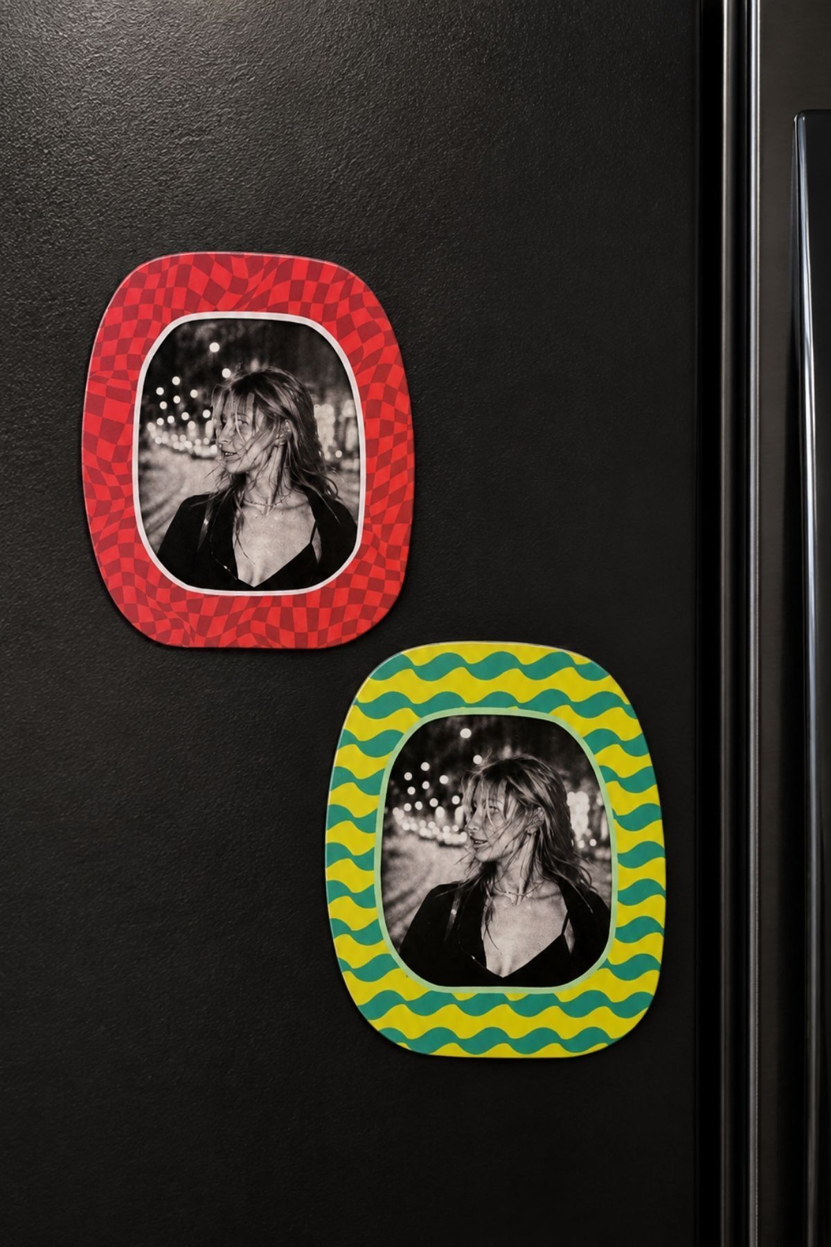 2’li Magnet Fotoğraf Çerçevesi Seti – Kırmızı & Dalgalı