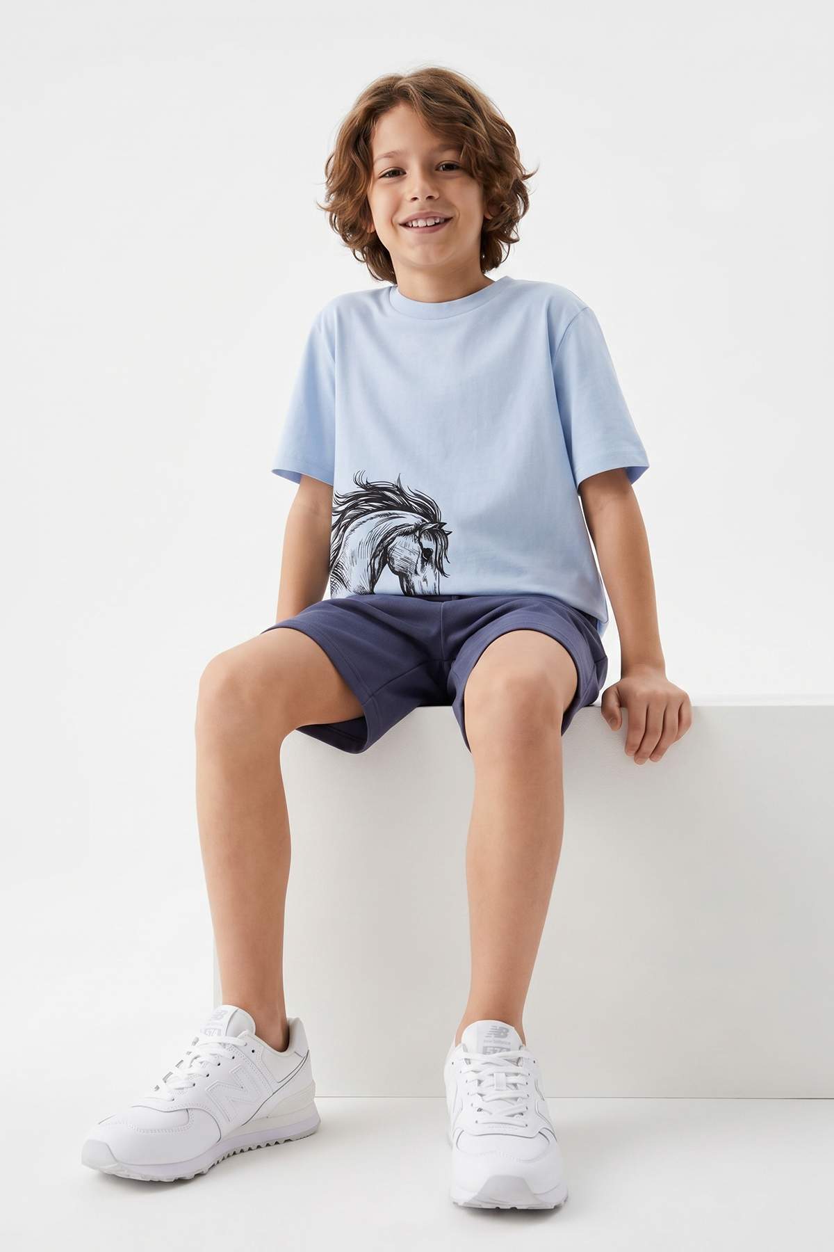 Trendyolmilla Kids Mavi Baskılı Örme Alt - Üst Takım TKDSS26AU00126