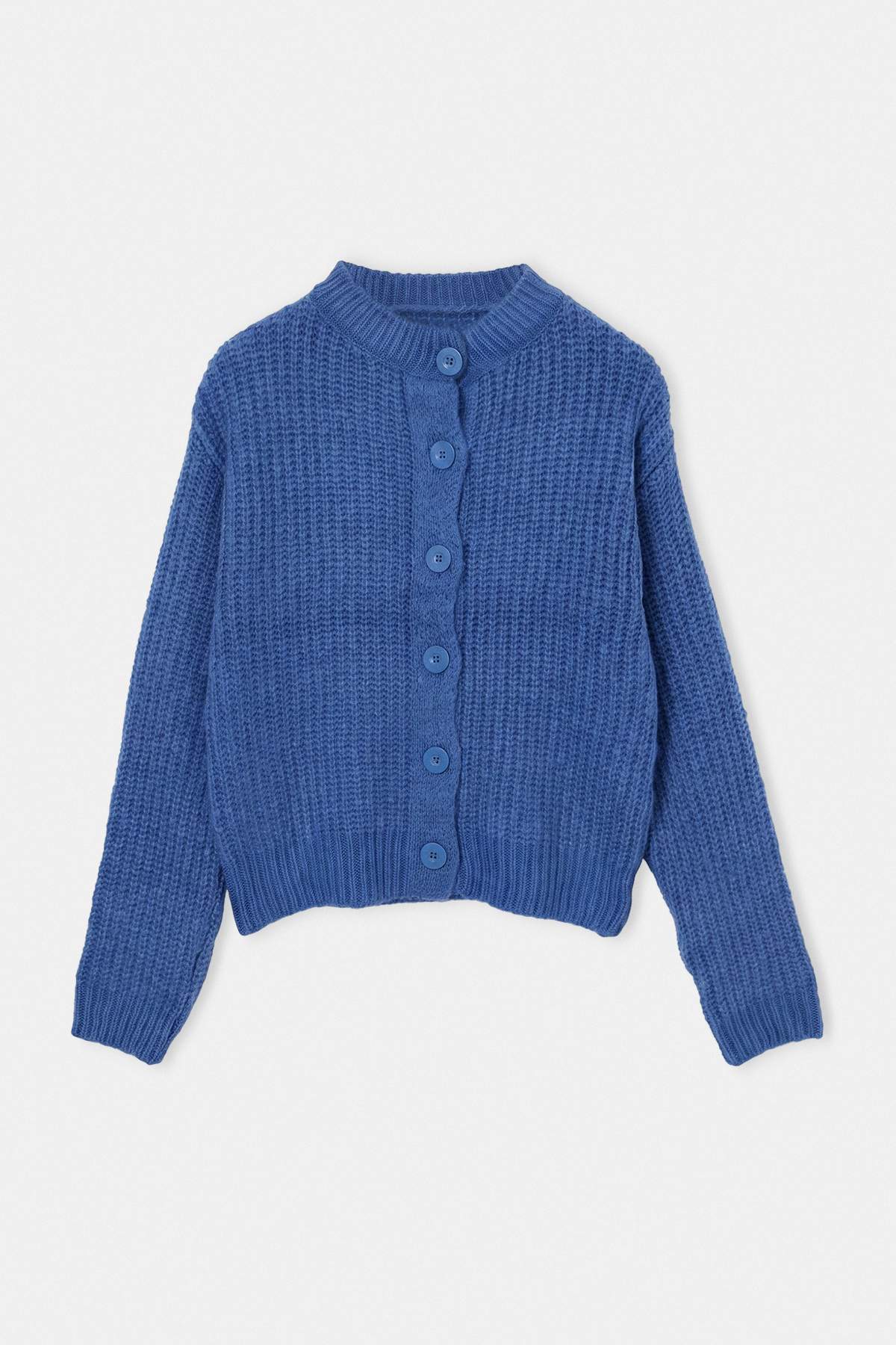 Trendyolmilla Wardrobe Essentials Mavi Yumuşak Dokulu Basic Triko Hırka | TWOAW26HI00204