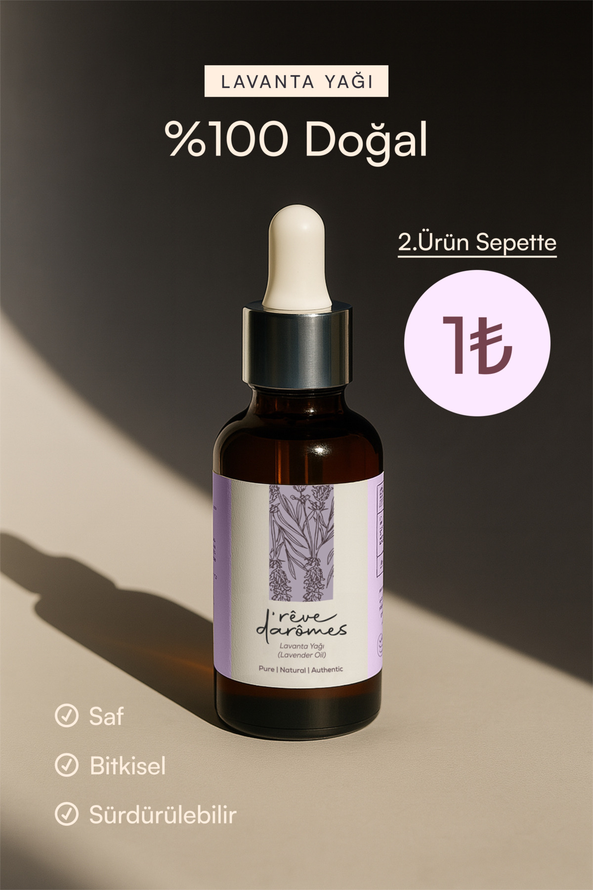 Rêve d’Arômes %100 Doğal Rahatlatıcı & Uyku Destekleyici Lavanta Yağı – 10 ml - Fiyatı, Yorumları