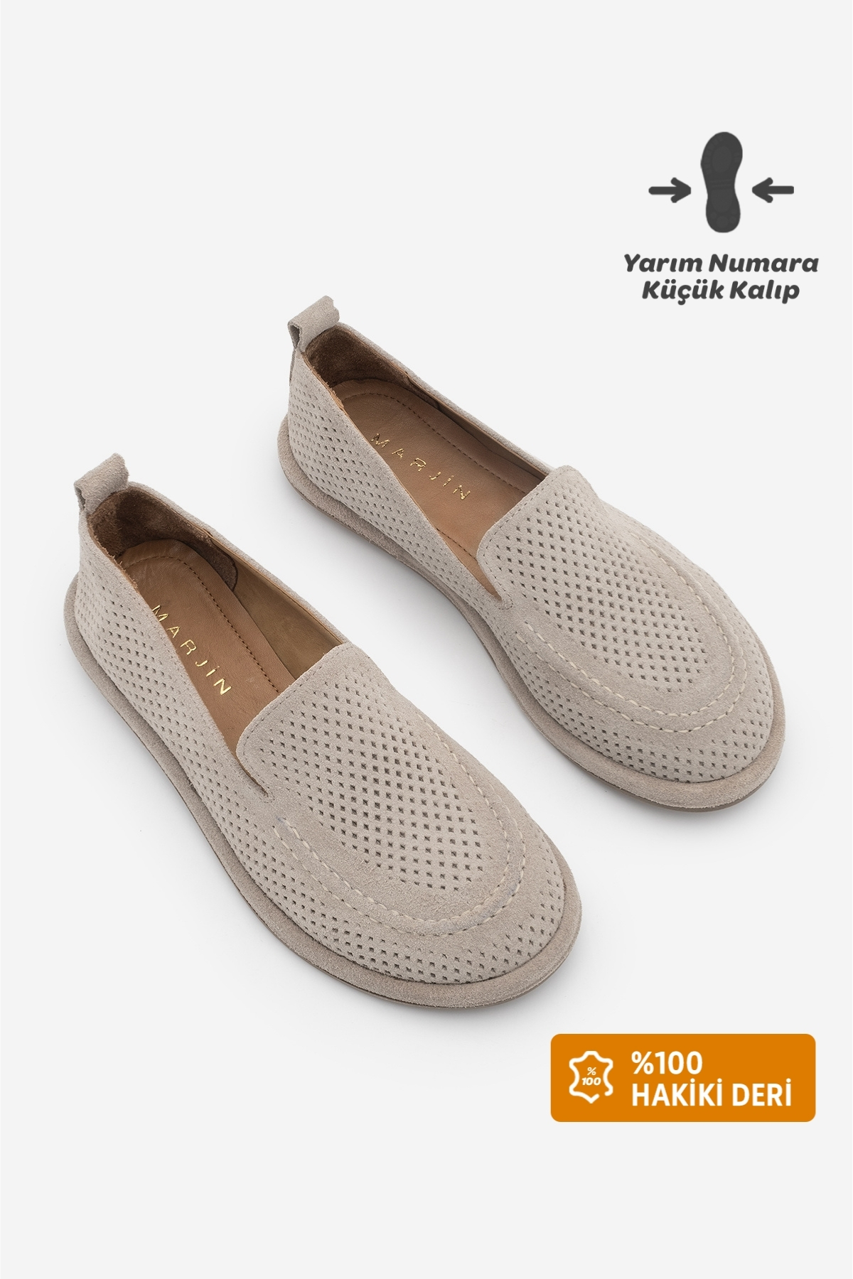 Marjin Damskie mokasyny z prawdziwej skóry, męskie buty casual z dziurkami, R...
