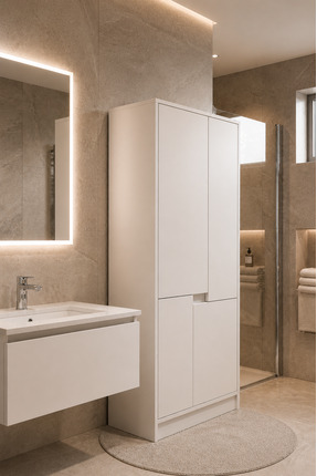 soylux Asimetrik Kapaklı Çok Amaçlı Dolap – Mutfak Kiler Dolabı, Banyo Dolabı...