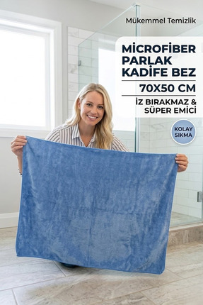 M.Y. TASO ( 1 Adet ) Mikrofiber Parlak Kadife Doku Büyük Boy Yer Fayans Lamin...