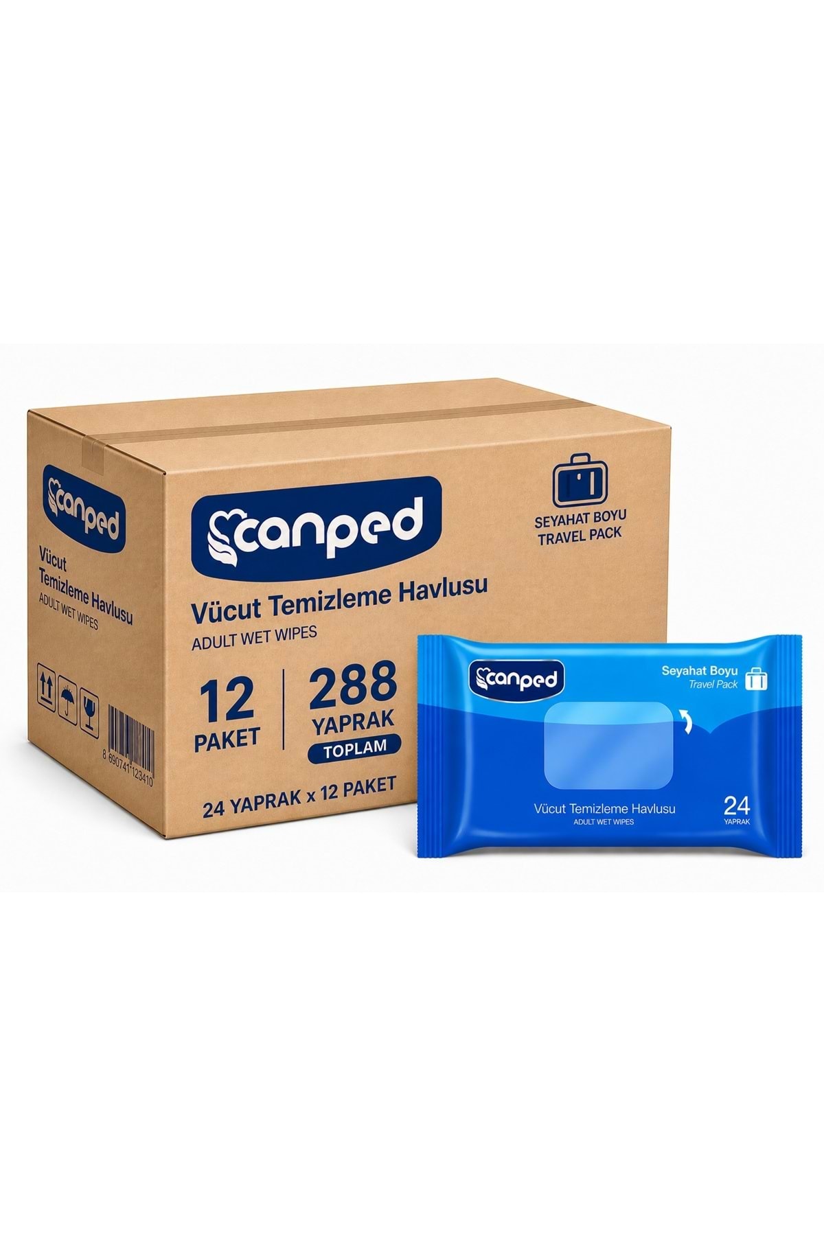 Tempalay CD7枚セット Canped Yetişkin Vücut Temizleme Islak Mendil Havlu 24 Yaprak