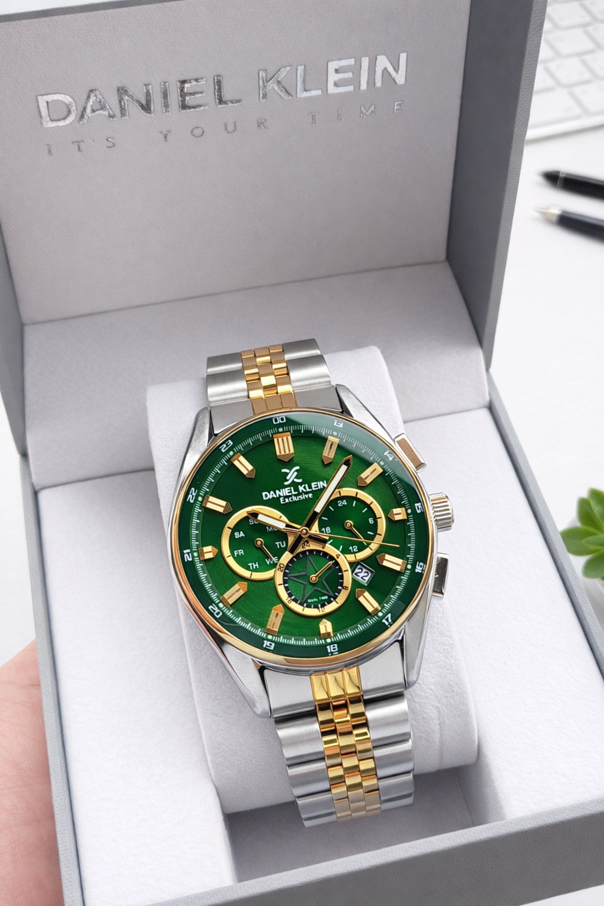 Steel Band Rolex Case+Calendar 3 Atm Waterproof Men Wrist Watch EDK.1.10665-7