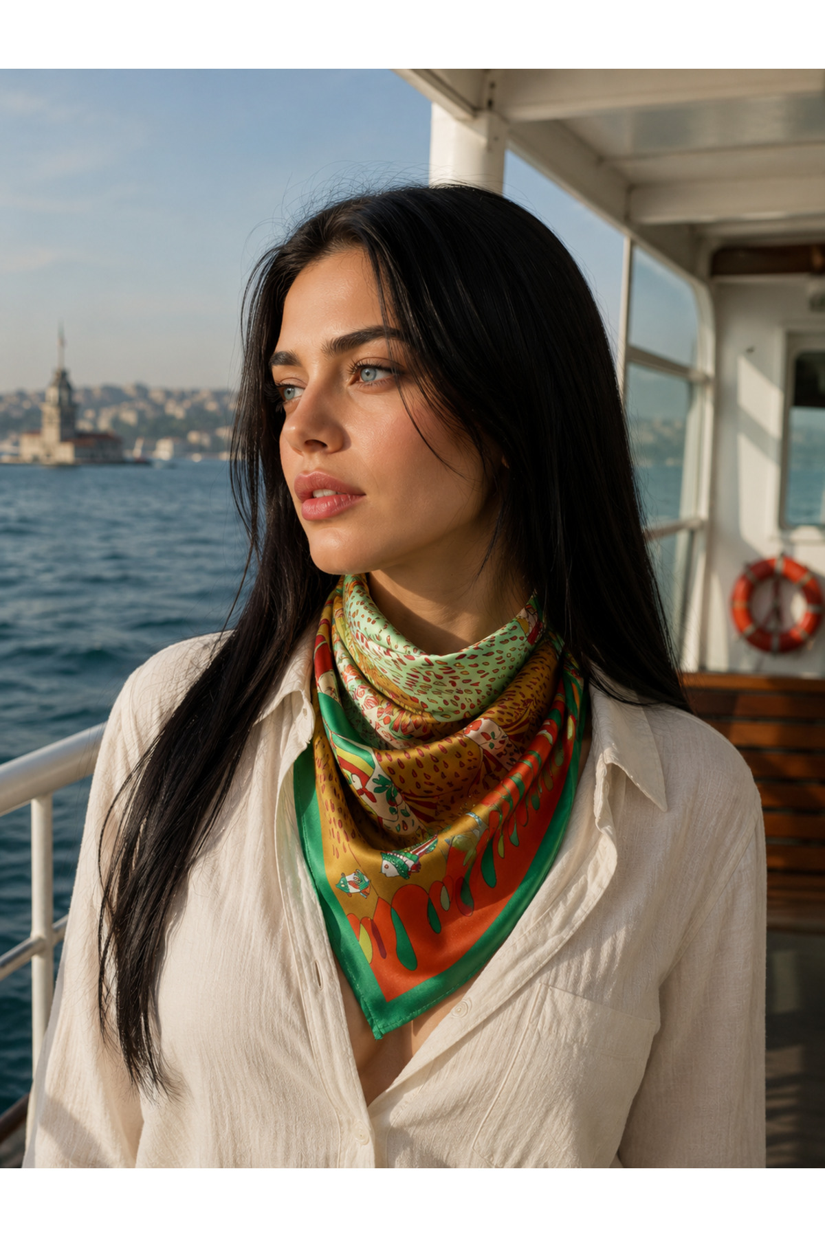 Nile Scarf Mint&Gold Scarf Scarf 70*70 cm