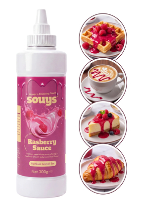 Souys Frambuaz Aromalı Tatlı Çikolata Sos 300 gr - Waffle & Krep & Pankek & D...
