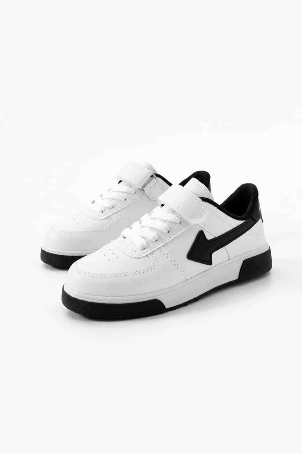 GAK RUN Unisex Cırtlı Beyaz sıyah Rahat Hafif Günlük Sneaker Ayakkabı, Konforlu görsel 2
