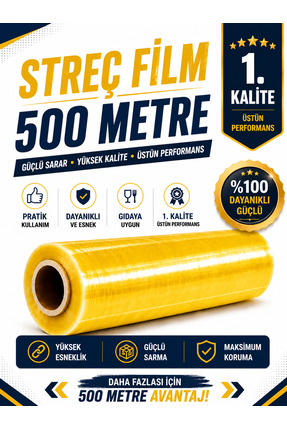 Kullanatsepetim 500 Metre*30cm Gıda Streç Film Yemekçiler,Çiğ Köfteciler ve Ş...