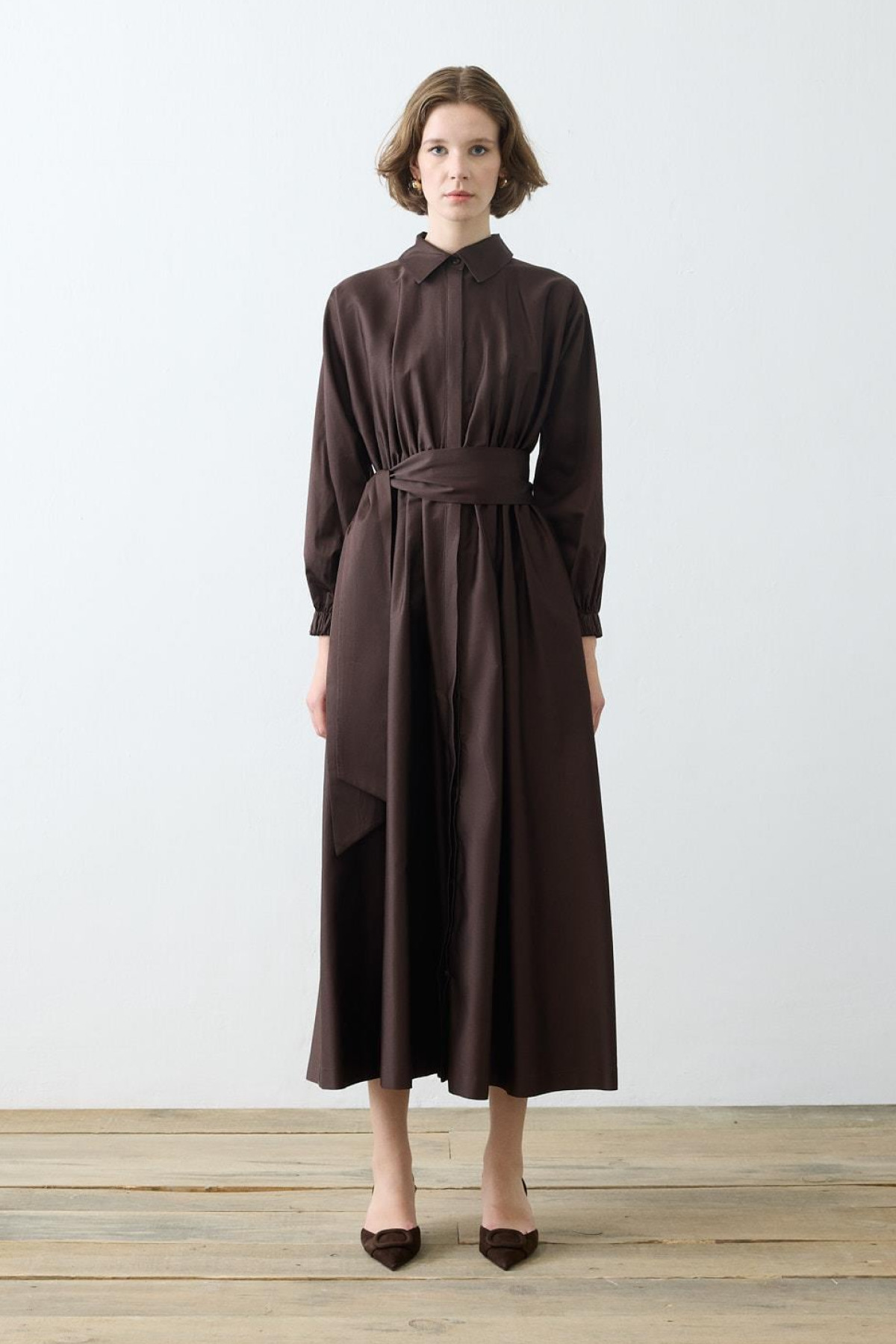 STILLA COTTON DRESS - BROWN