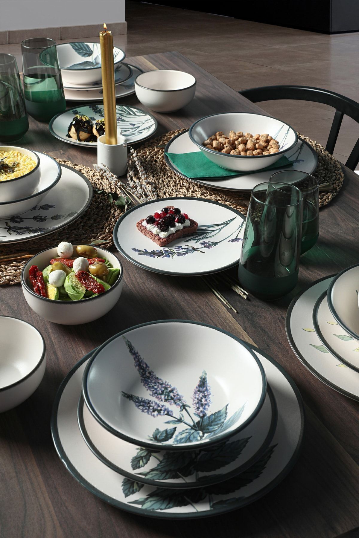 سرویس غذاخوری 24 پارچه 6 نفره مدل Çiçek Bahçesi 18938 -39-40-41-42-43-68