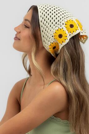 New Obsessions Floral Örgü Üçgen Bandana