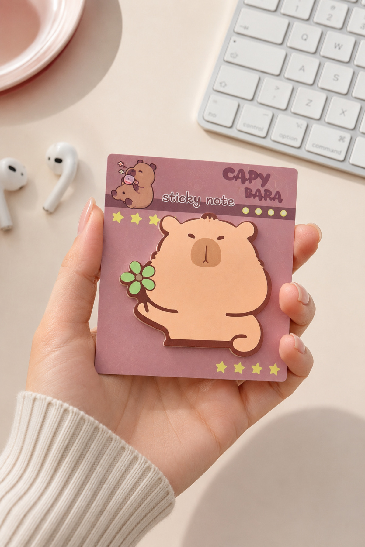 NaSaDAN Sevimli Kapibara Post-it – Tekli Yapışkan Not Kağıdı
