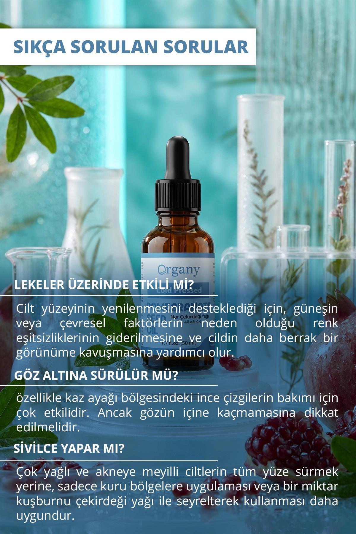 Soğuk Sıkım Nar Çekirdeği Yağı %100 Doğal Olgun ve Kuru Cilt Bakım Yağı Pomegranate Seed Oil 50 ml — OGSY50NR — تصویر 3 از 4