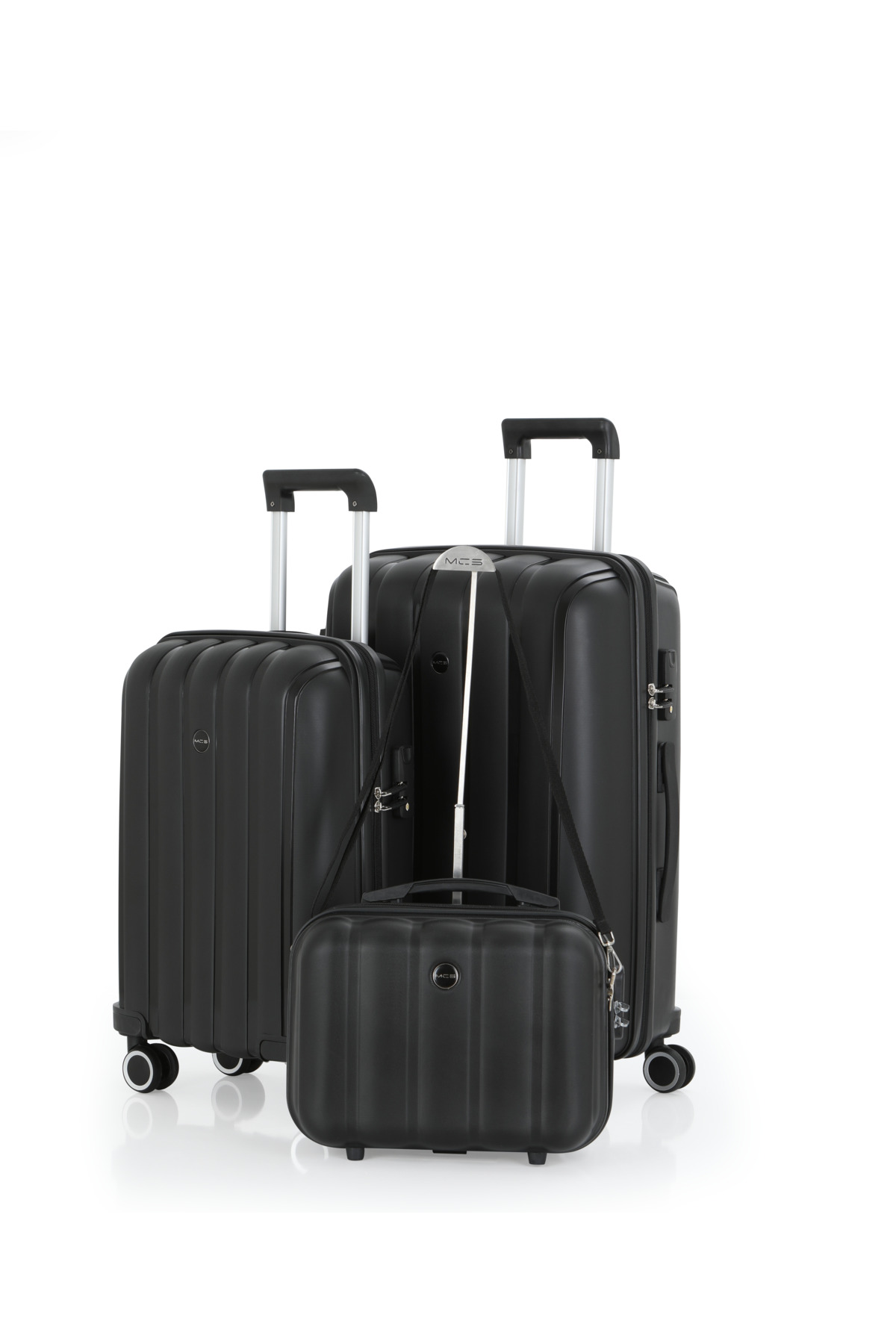 Polypropylene 3-Piece Suitcase Set Medium & Cabin & Makeup V305