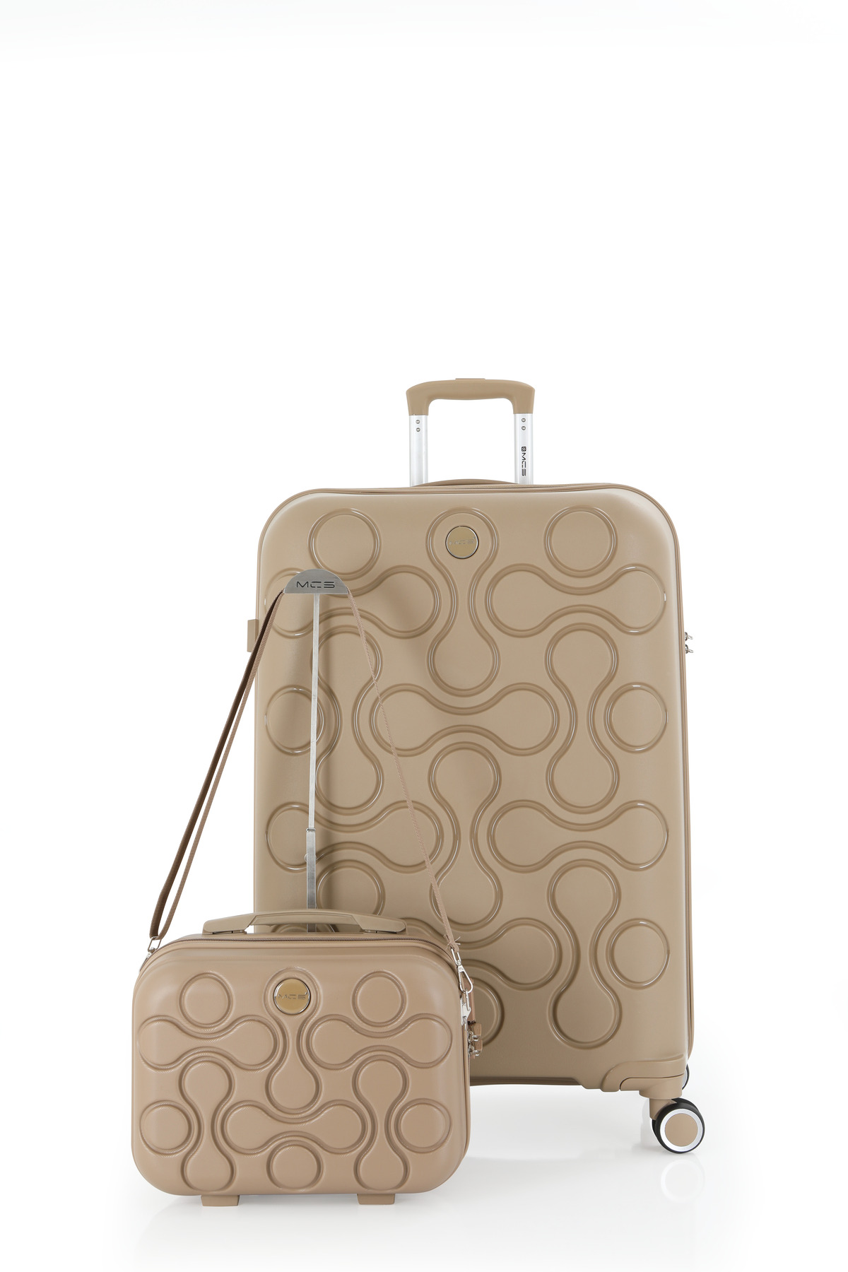 MCS Polypropylene 2-Piece Suitcase Set Large & Makeup V376