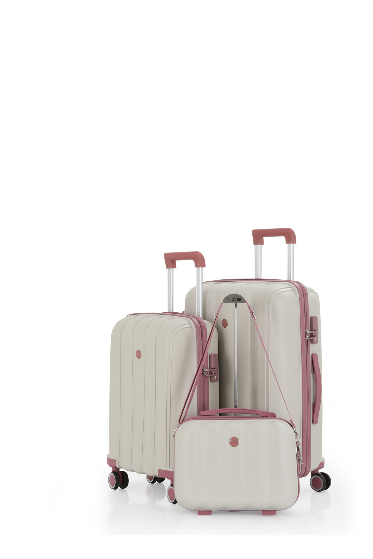 MÇS Polypropylene 3-Piece Suitcase Set Medium & Cabin & Makeup V305