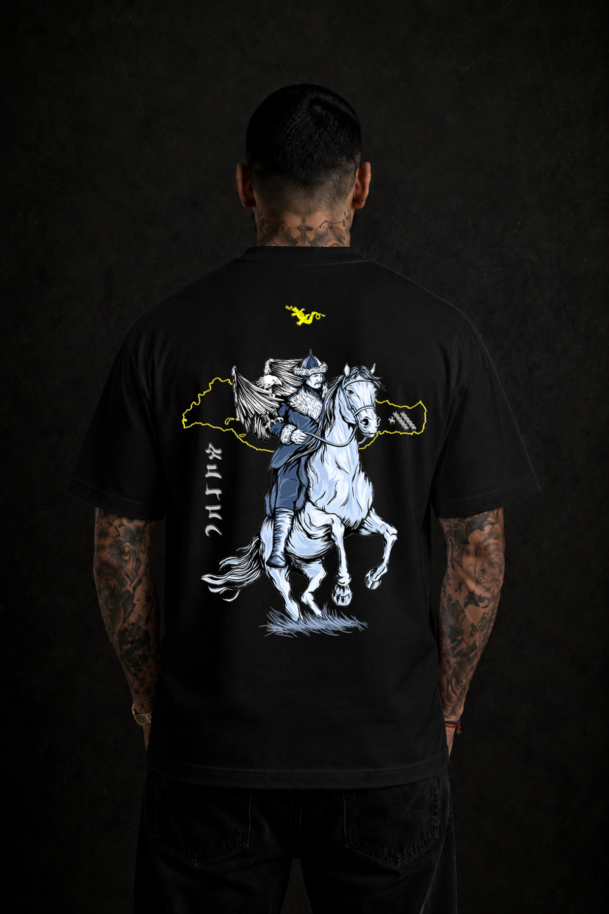 Oversize T-Shirt Mete Hun Emperor Göktürk Letters Special Design