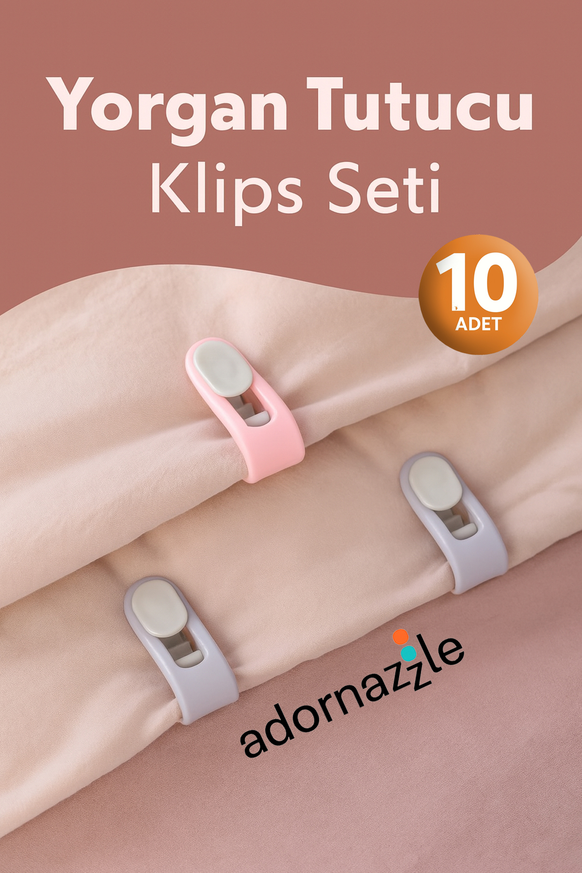 うさみみスタイ adornazzle Nevresim Klipsi, Yorgan Tutucu, İğnesiz Yorgan ve
